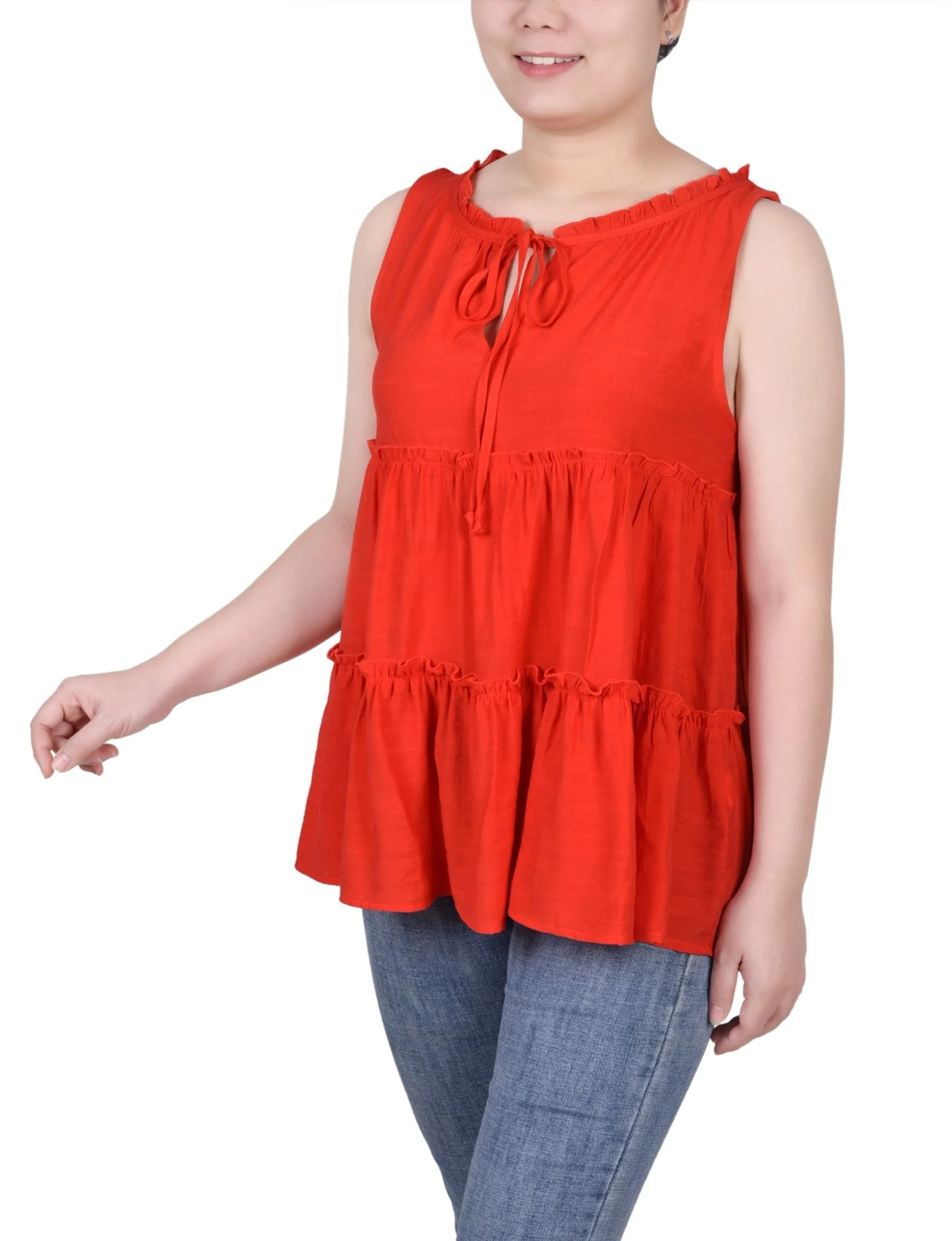Sleeveless Tiered Blouse - Petite - Image 2