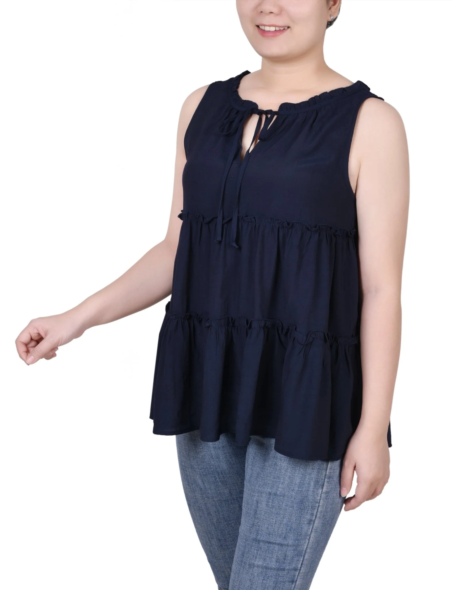 Sleeveless Tiered Blouse - Petite - Image 5