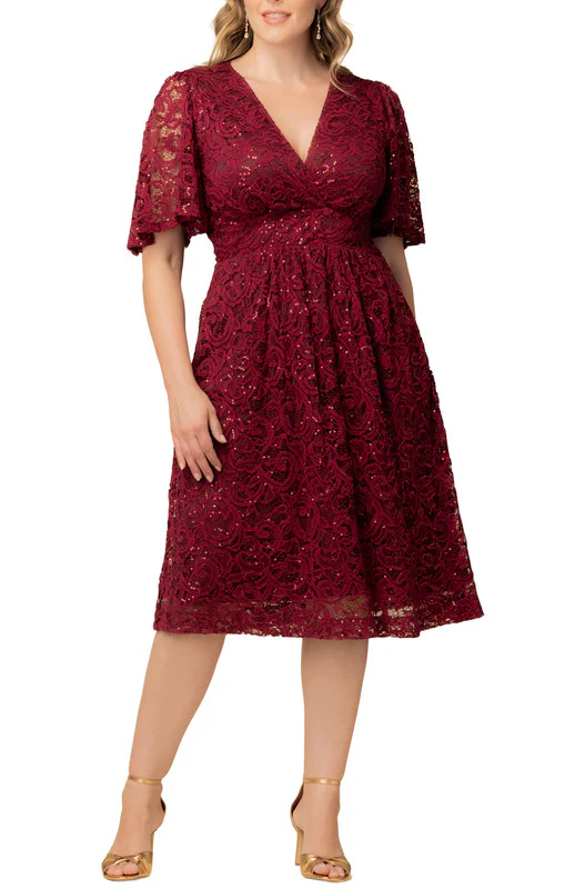 Starry Sequin Lace Cocktail Dress - Plus - Image 4