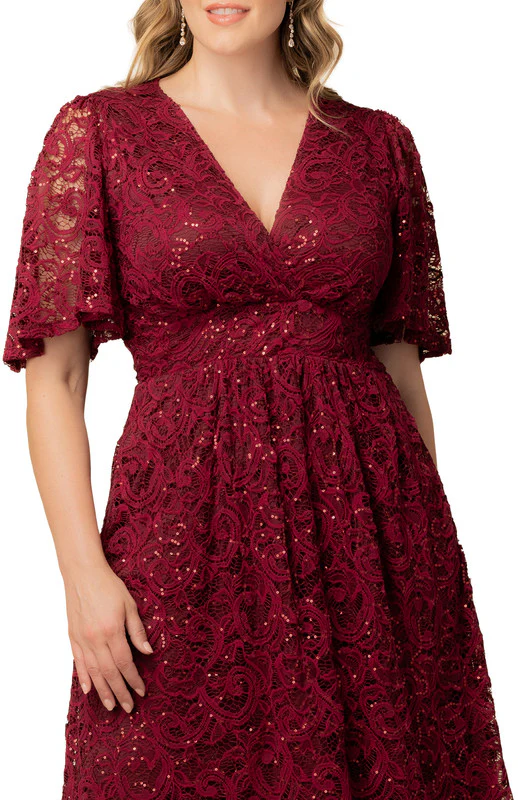Starry Sequin Lace Cocktail Dress - Plus - Image 6