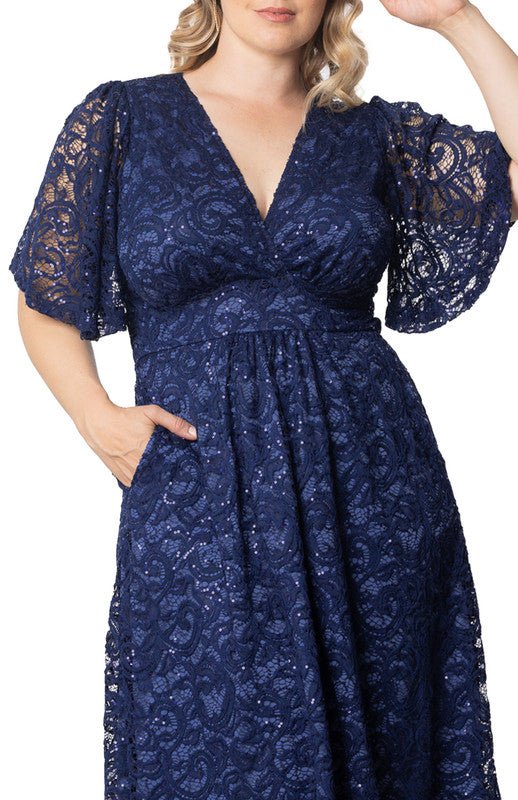 Starry Sequined Lace Cocktail Dress - Plus - Image 14