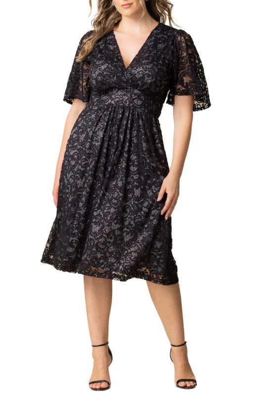 Starry Sequined Lace Cocktail Dress - Plus - Image 17