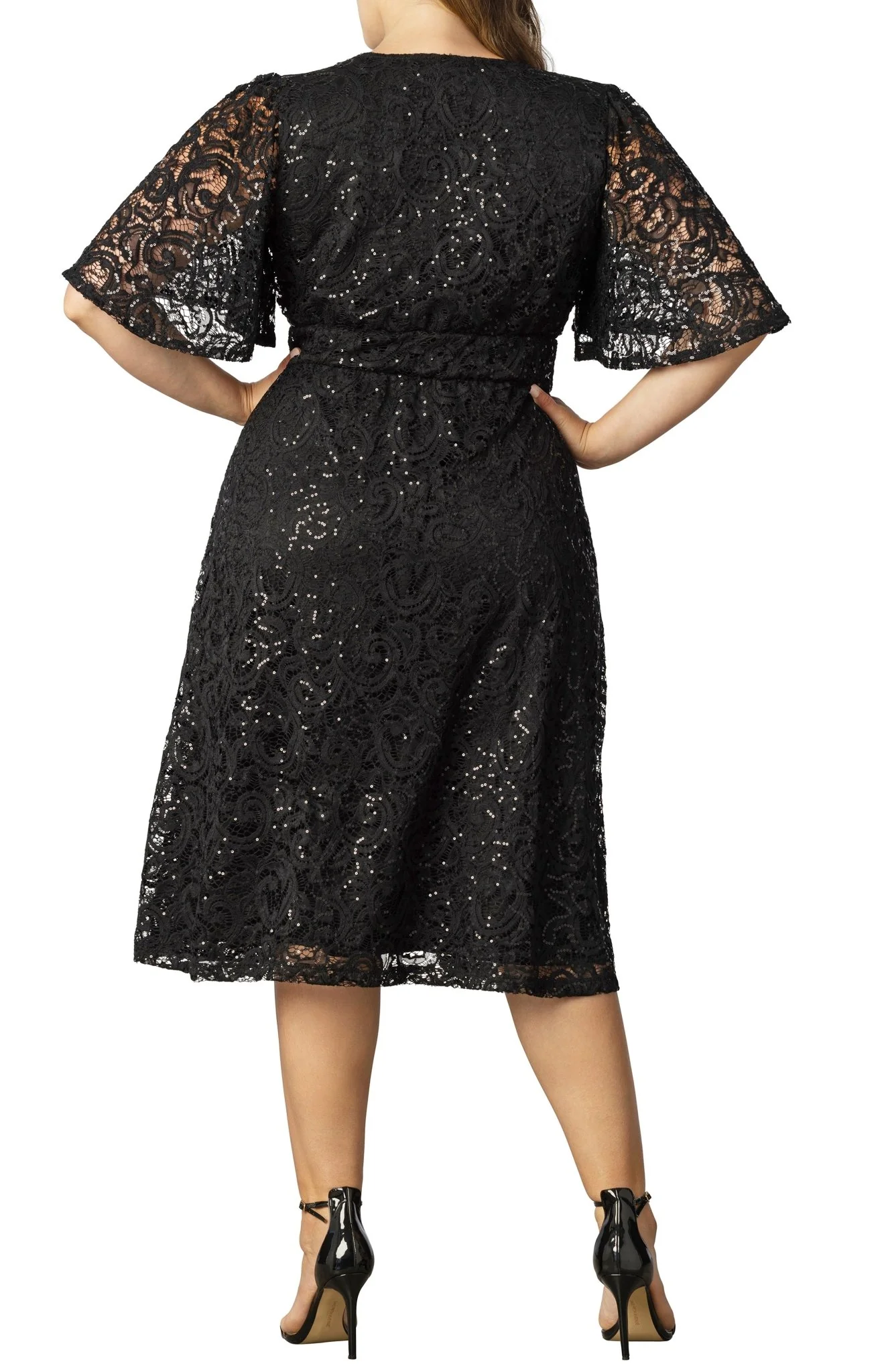 Starry Sequined Lace Cocktail Dress - Plus - Image 3