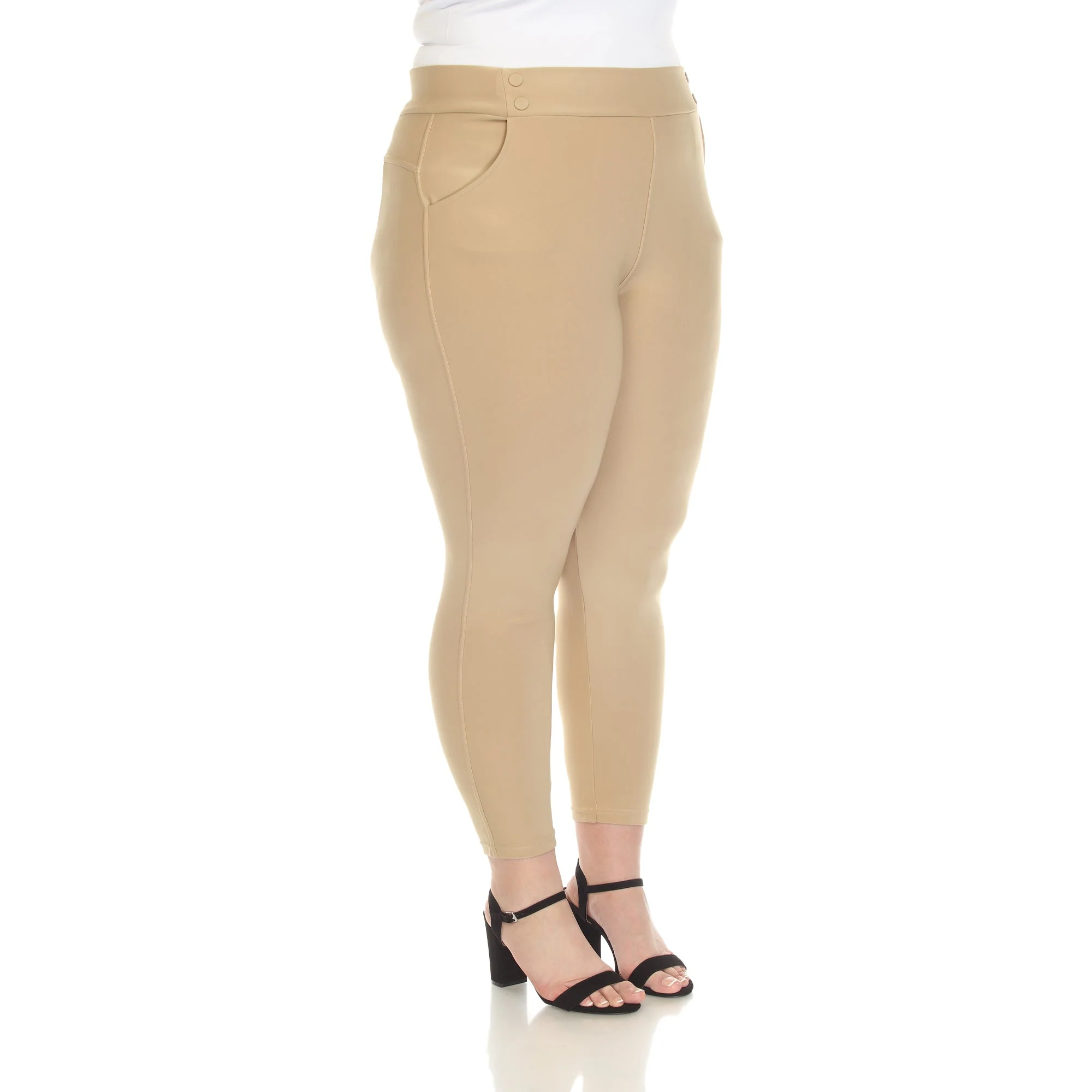 Super Soft Elastic Waistband Scuba Pants - Plus - Image 16