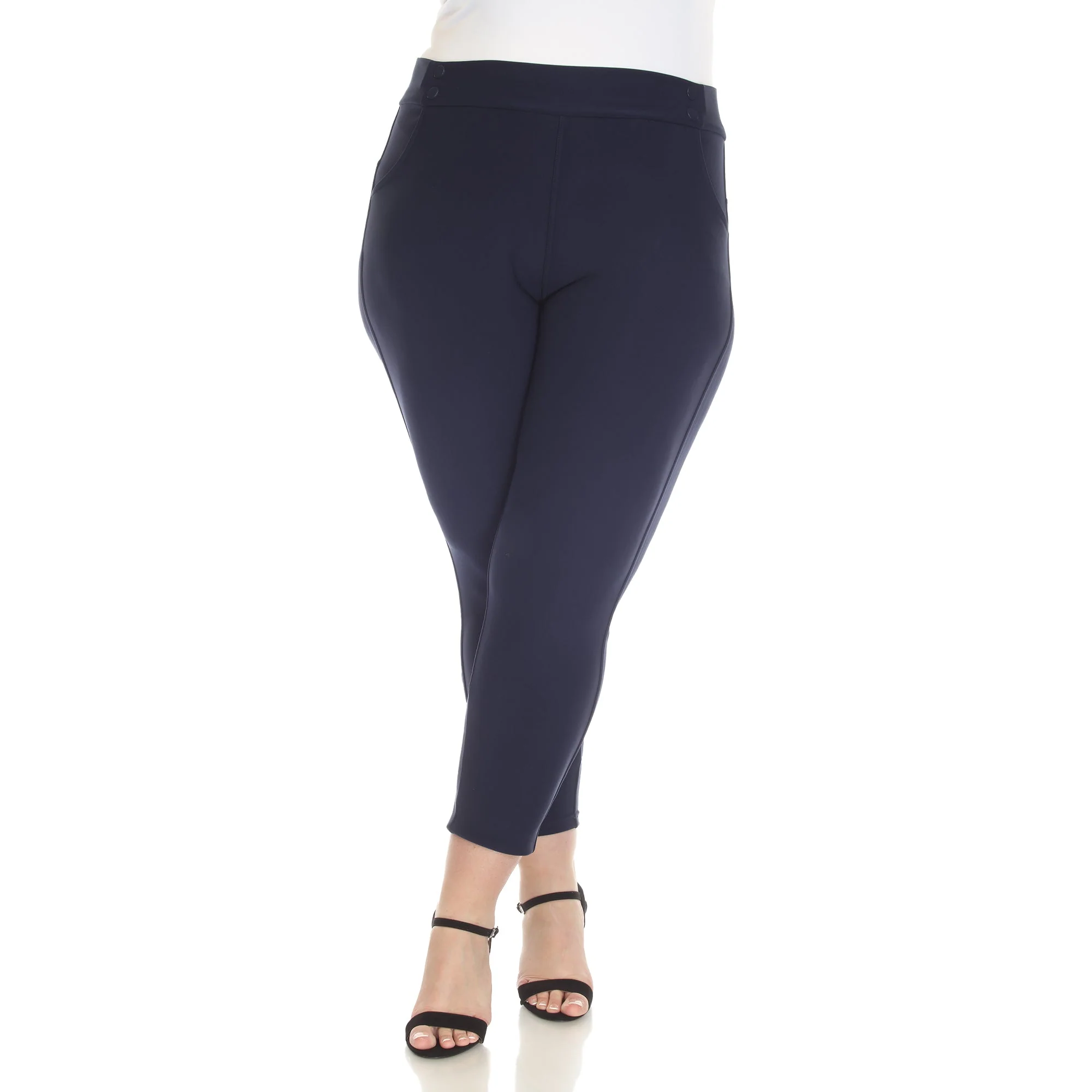 Super Soft Elastic Waistband Scuba Pants - Plus - Image 2
