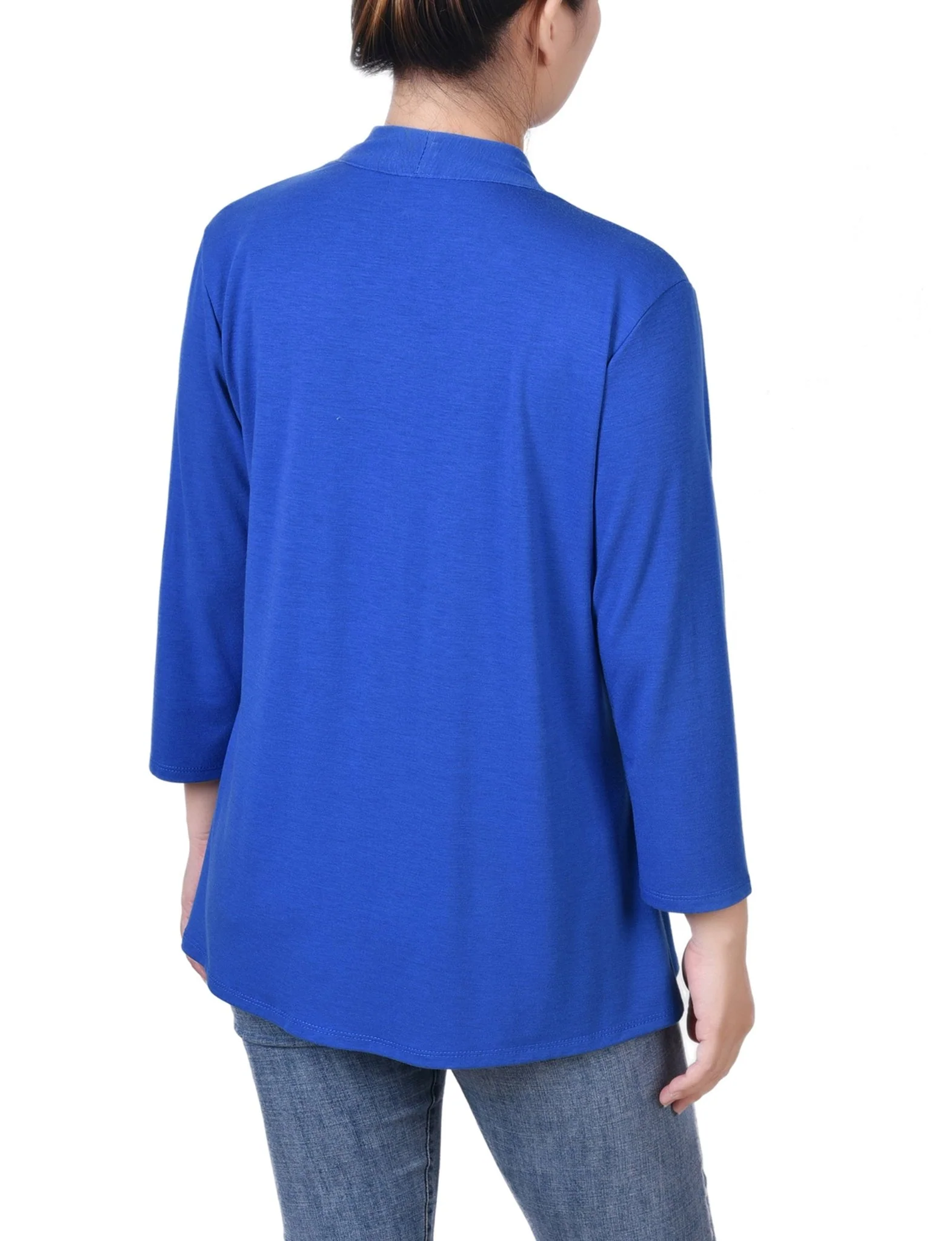 Surf The Web Solid 3/4 Sleeve Cardigan - Image 4