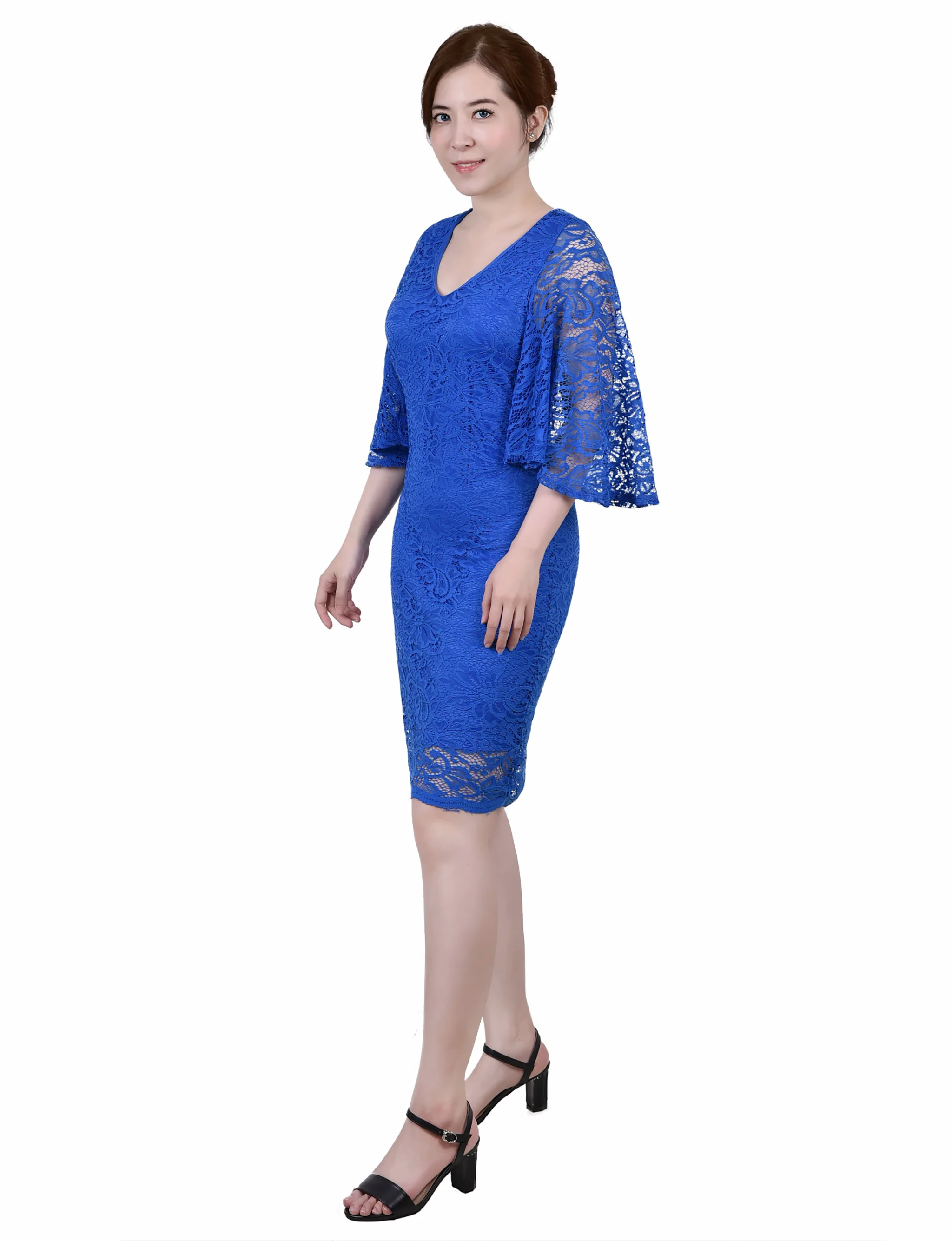 Surf The Web Wide Elbow Sleeve Lace Dress - Image 2