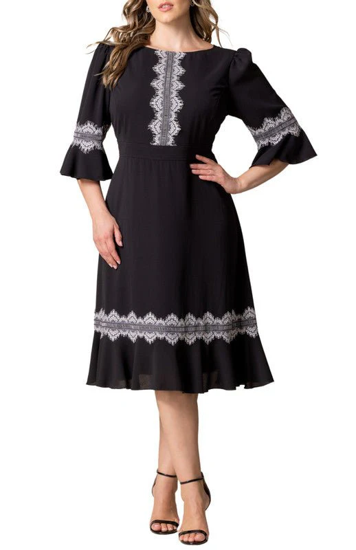 Villa Lace Trim Cocktail Dress - Plus