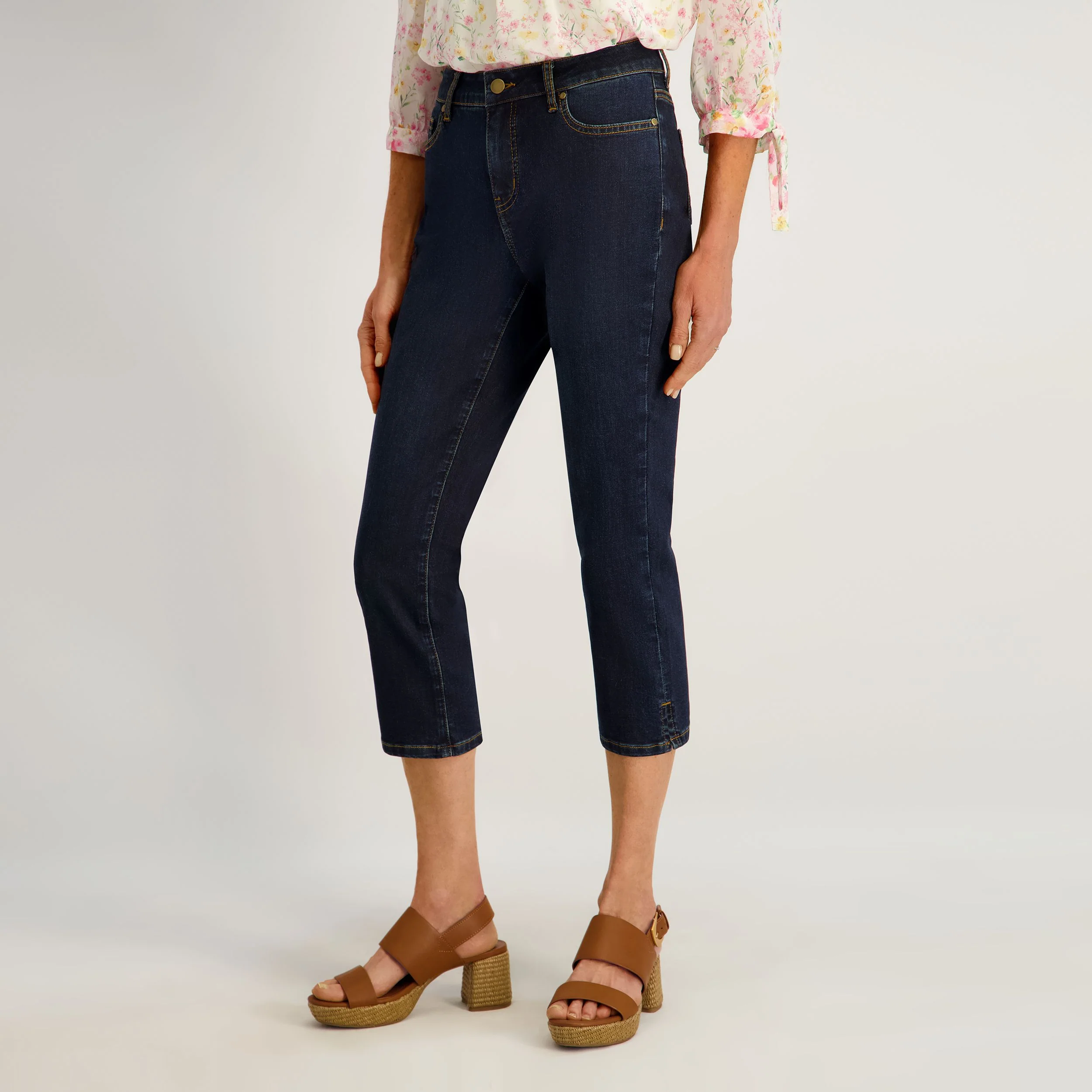 Westport Signature Side Slit Capri in Rinse - Image 2