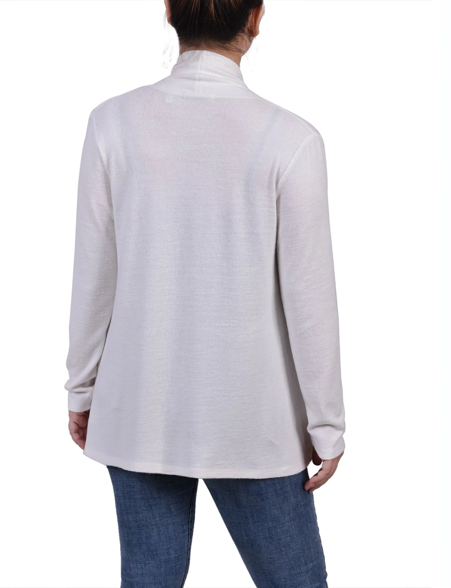 White Long Sleeve Swing Cardigan - Image 4