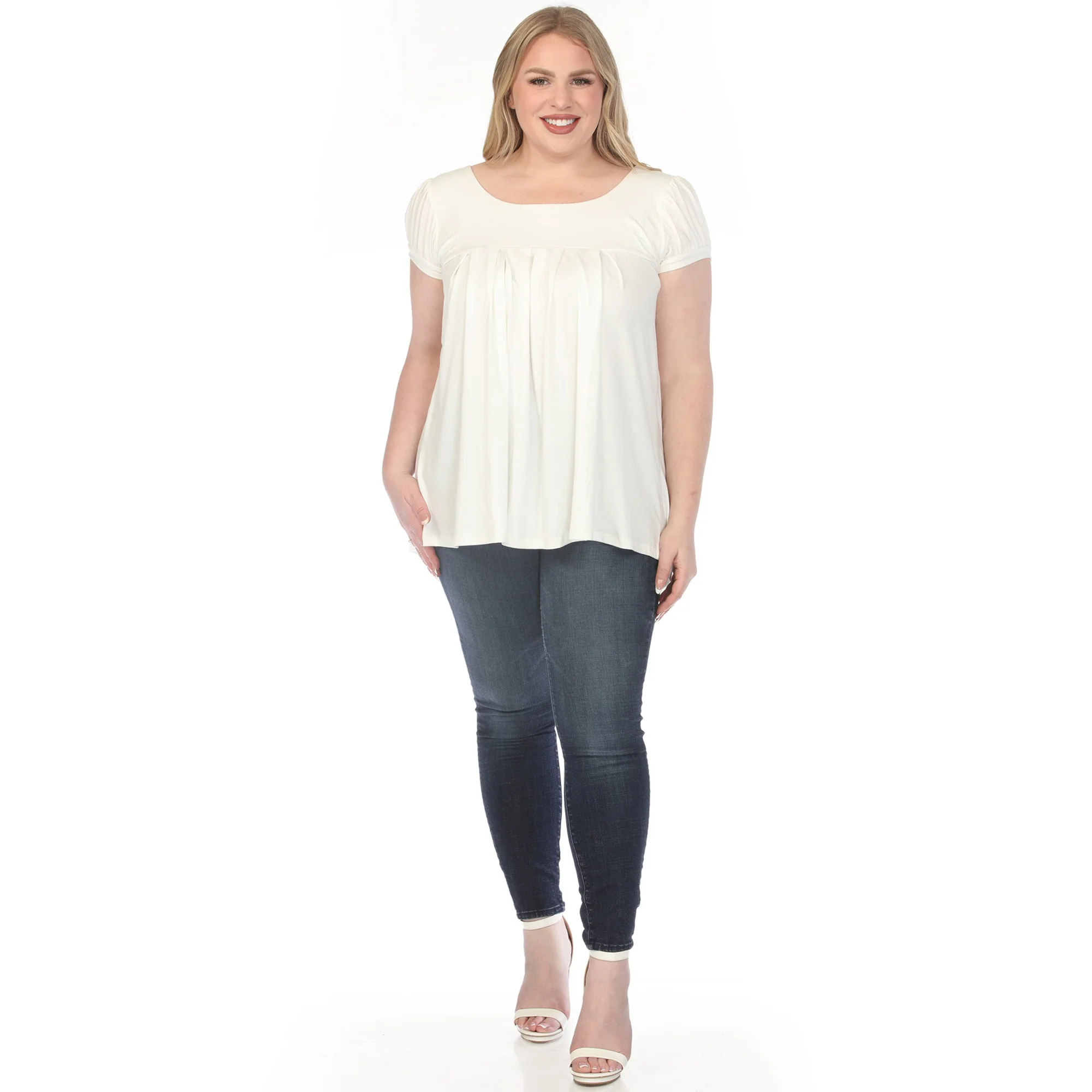 Women's  Cap Sleeve Pleated Top - Image 15