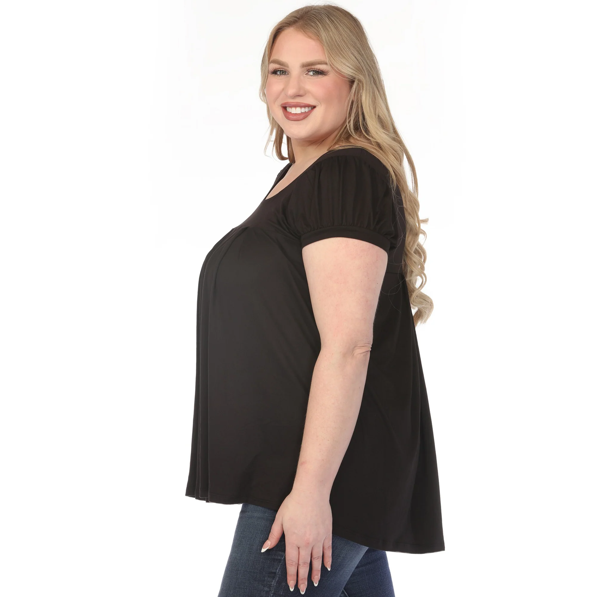 Women's  Cap Sleeve Pleated Top - Image 7