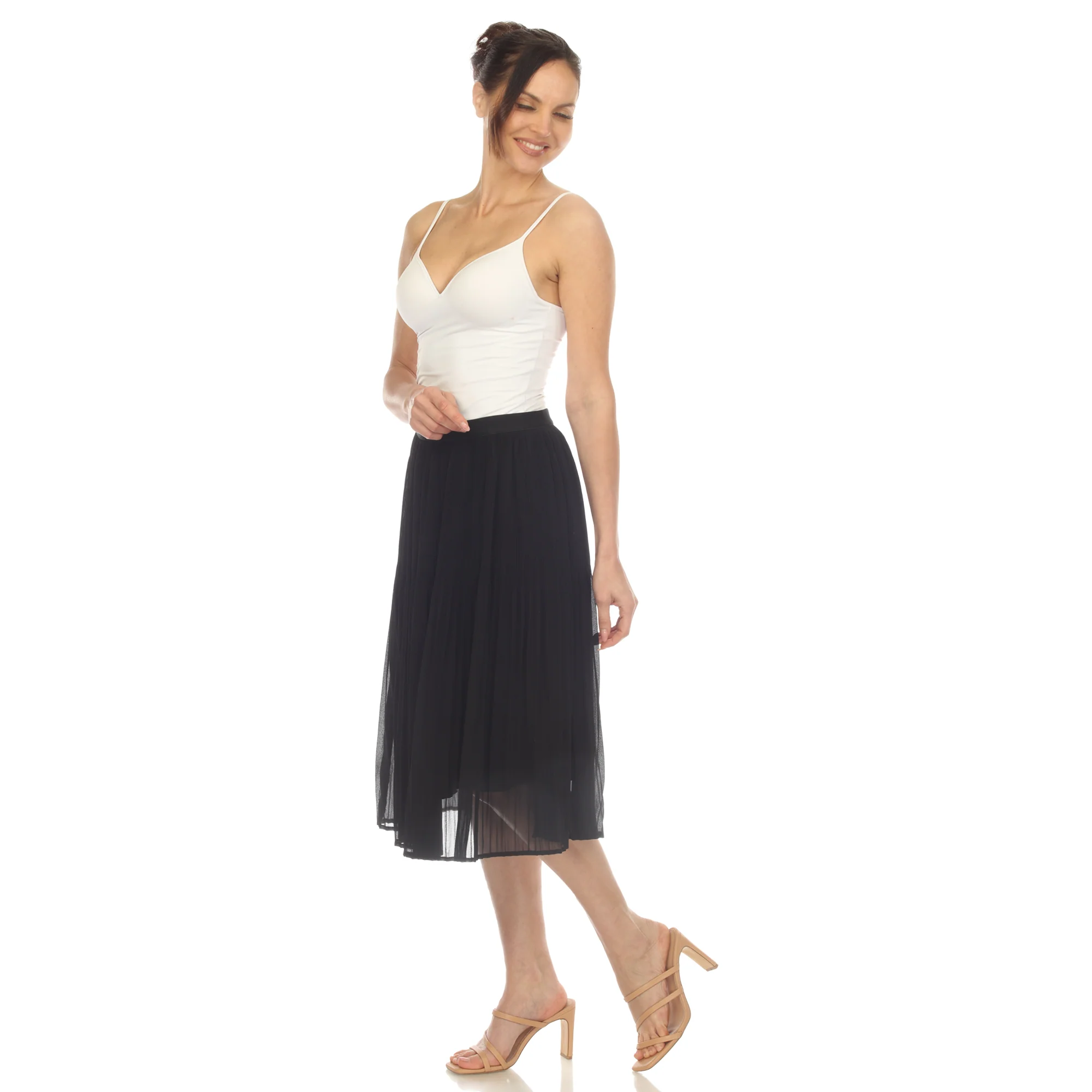 Women's Chiffon Pleated Midi Skirt - Image 4