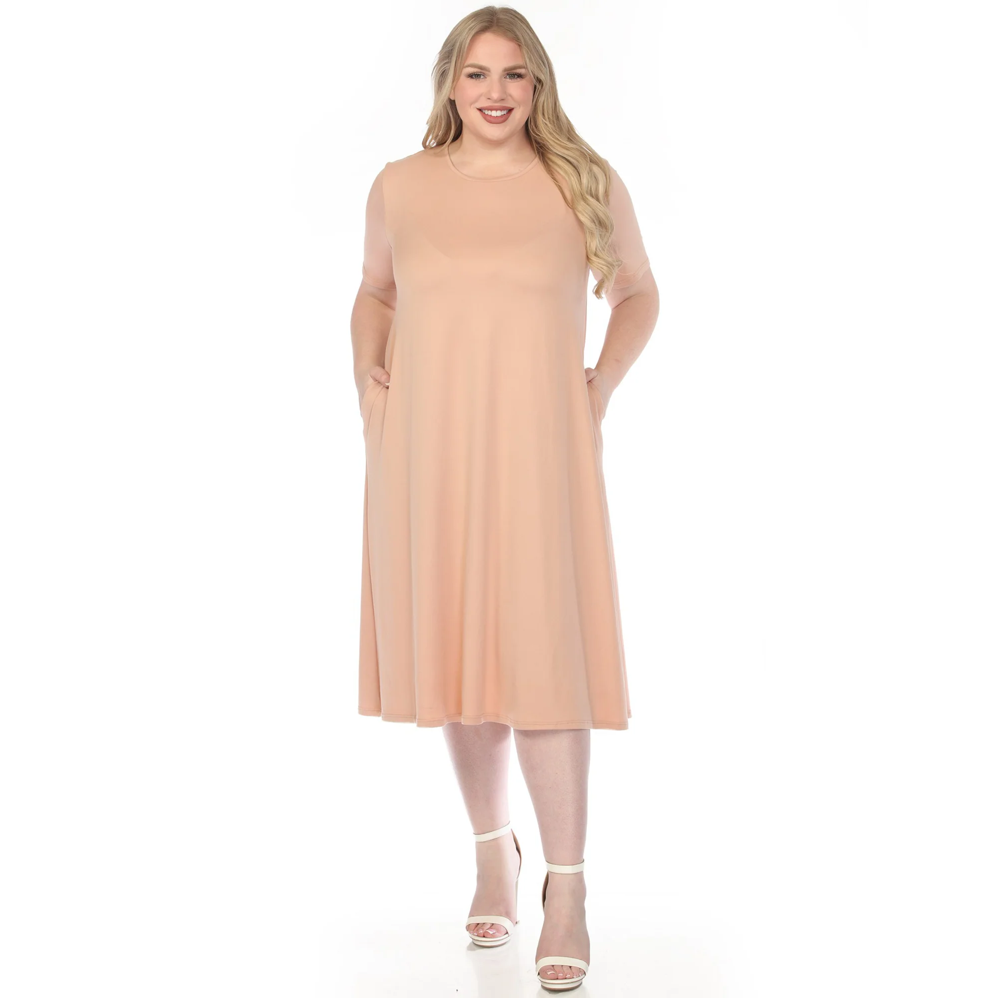 Women's  Crew Neck T-Shirt Dress - Image 11