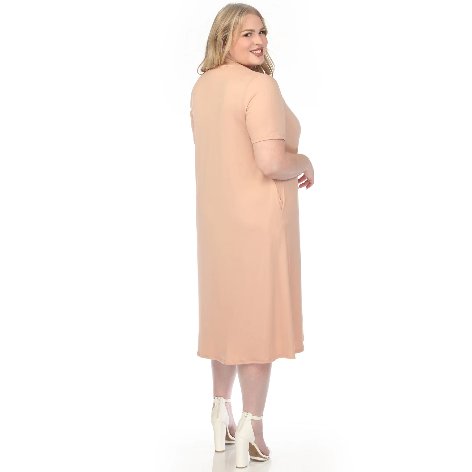 Women's  Crew Neck T-Shirt Dress - Image 13
