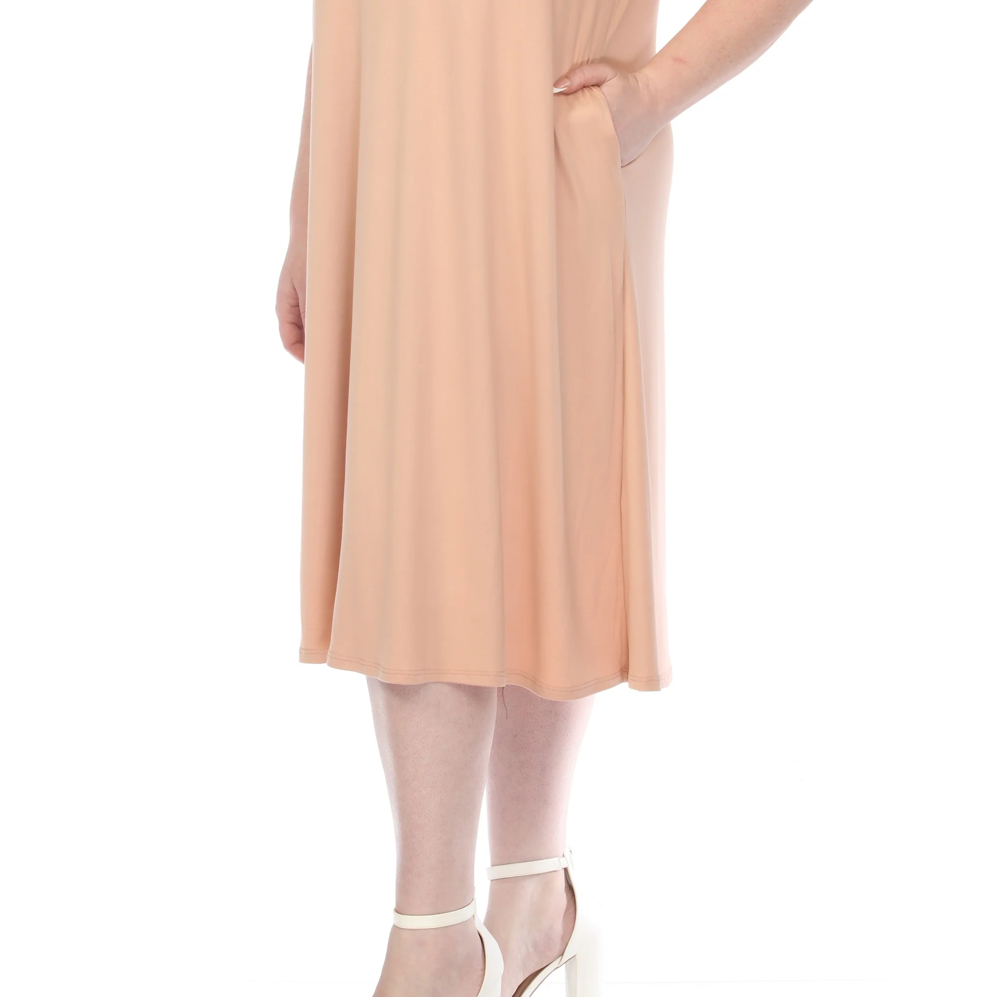 Women's  Crew Neck T-Shirt Dress - Image 14