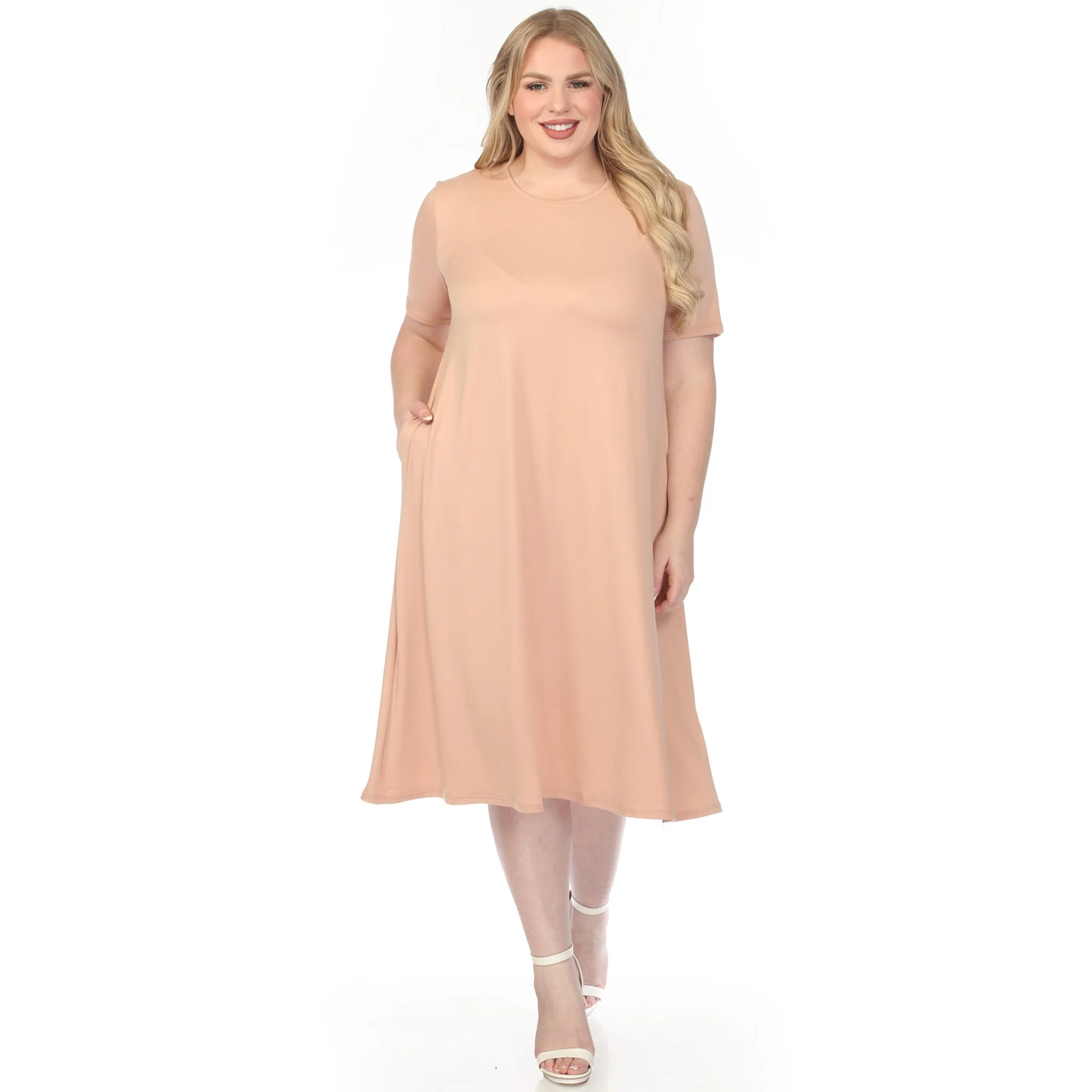 Women's  Crew Neck T-Shirt Dress - Image 15