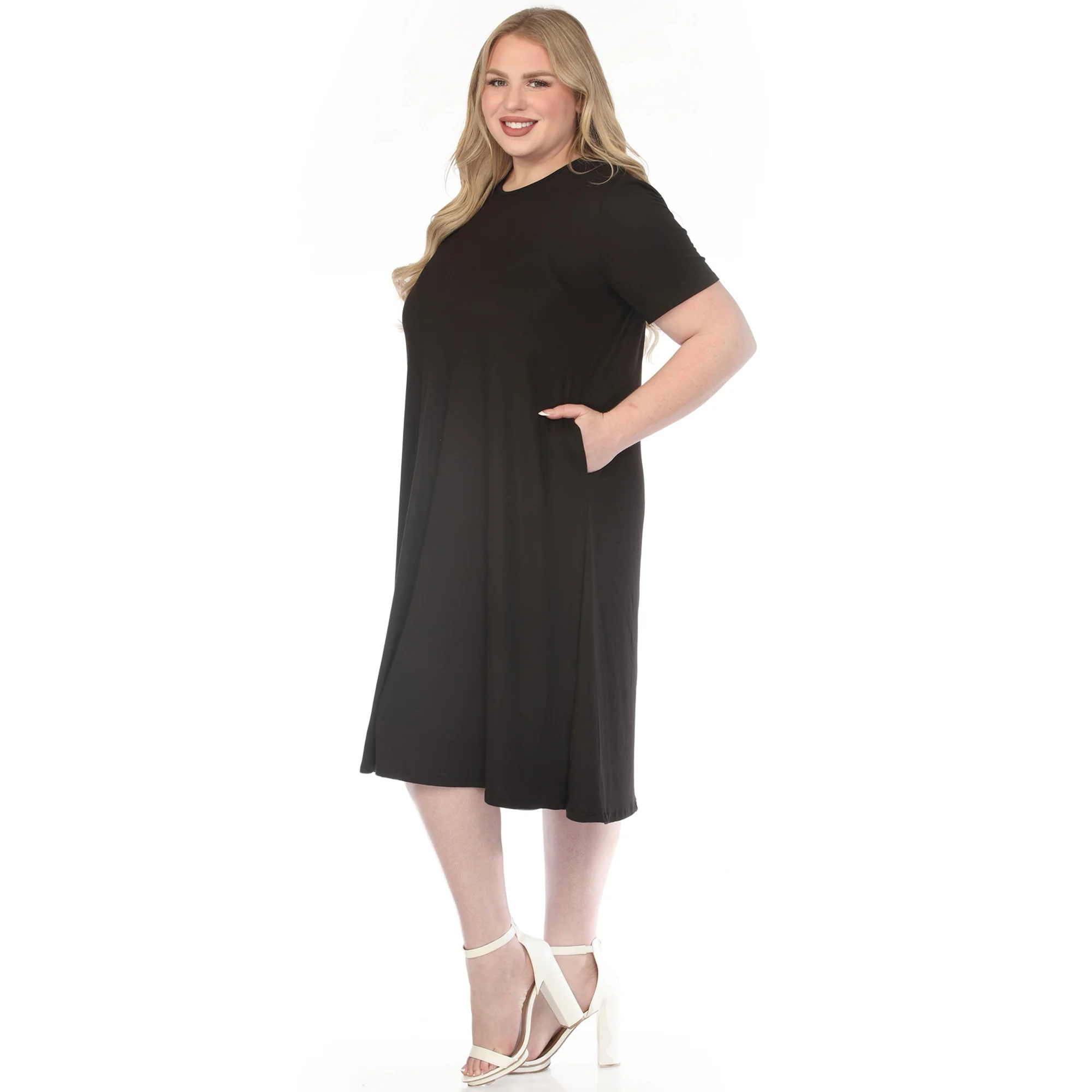 Women's  Crew Neck T-Shirt Dress - Image 2