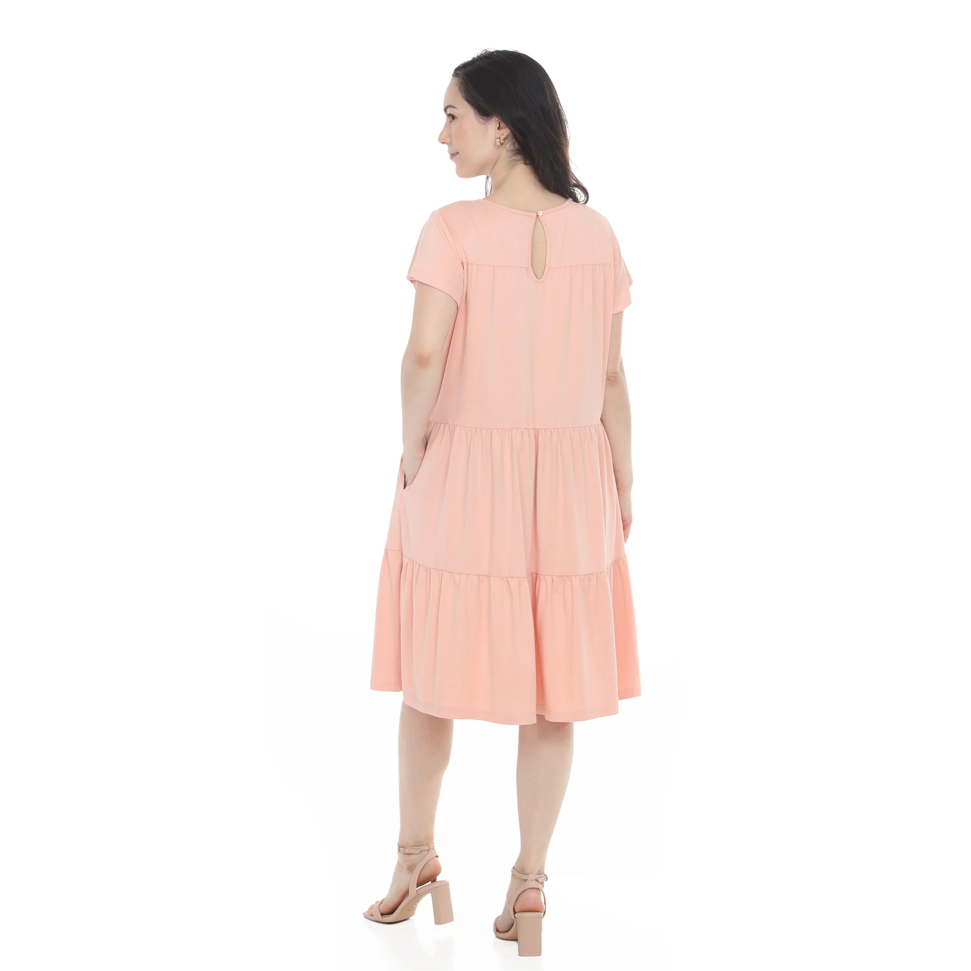 Women's Flutter Sleeve Ruffle Tiered Dress - Image 18