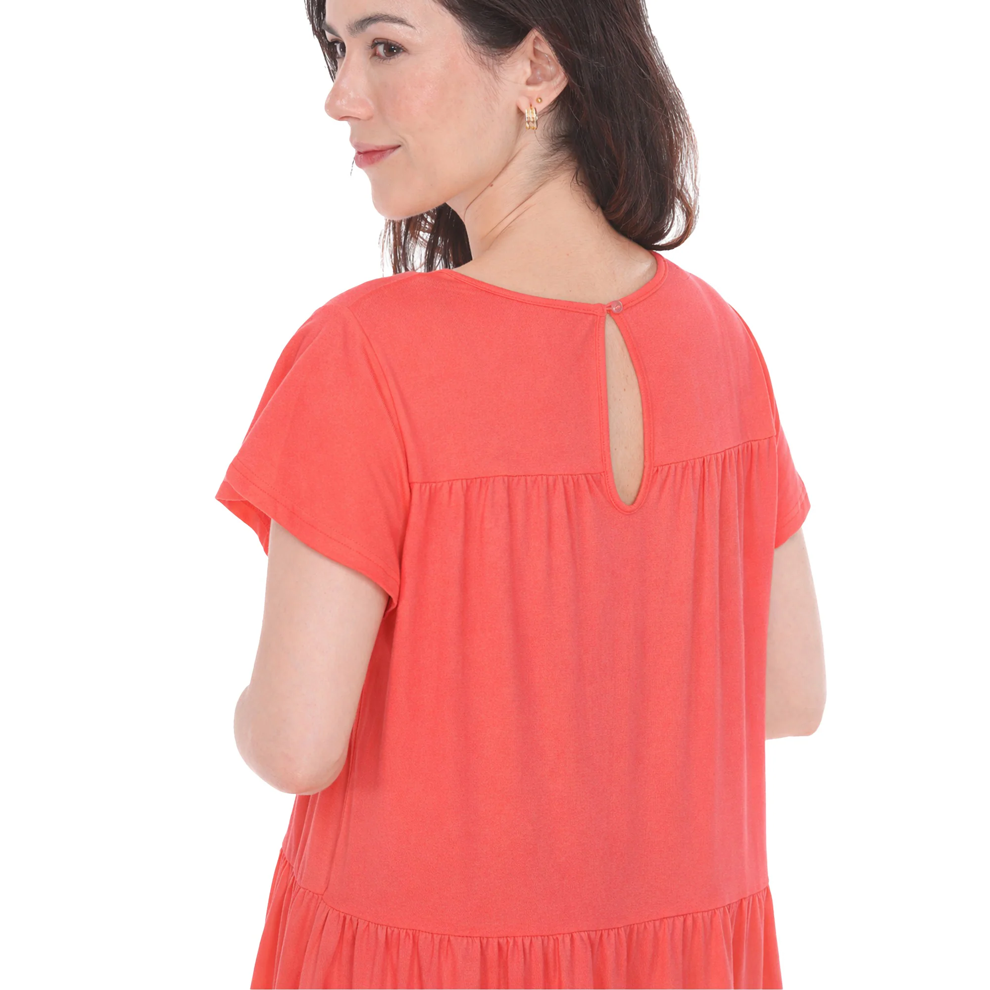 Women's Flutter Sleeve Ruffle Tiered Dress - Image 9