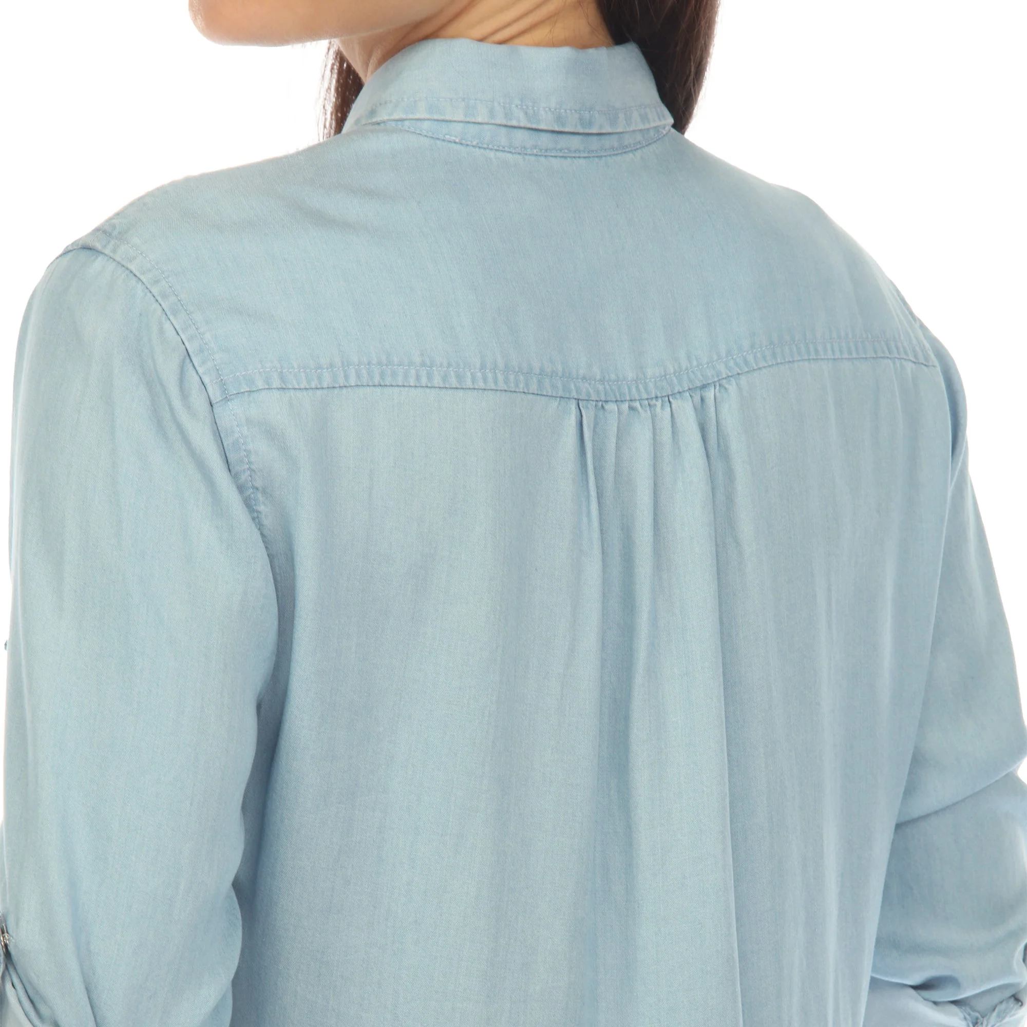 Women's Long Sleeve Tiered Midi Shirt Dress - Image 4
