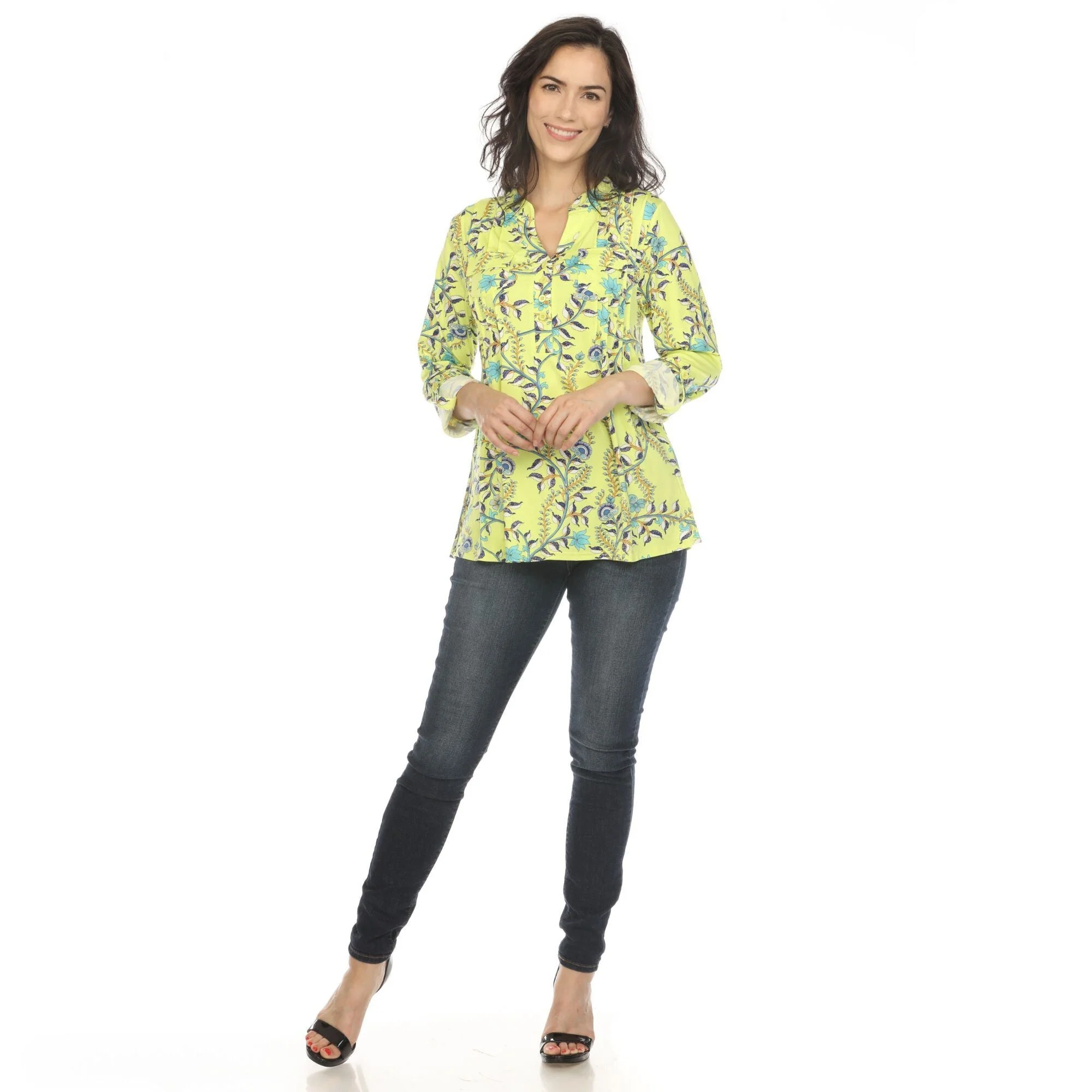 Women's Paisley Button Front Tunic Top - Image 6