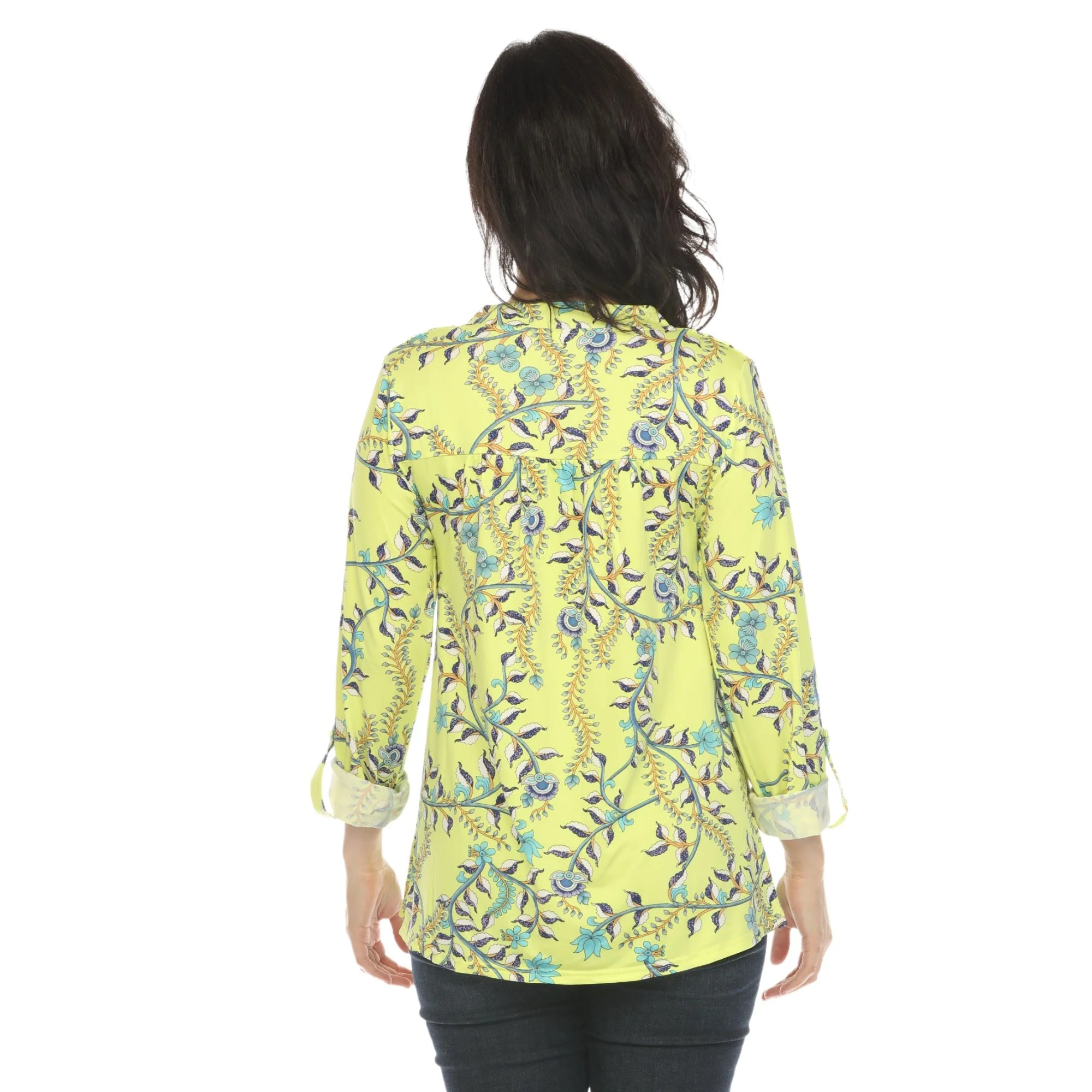 Women's Paisley Button Front Tunic Top - Image 7