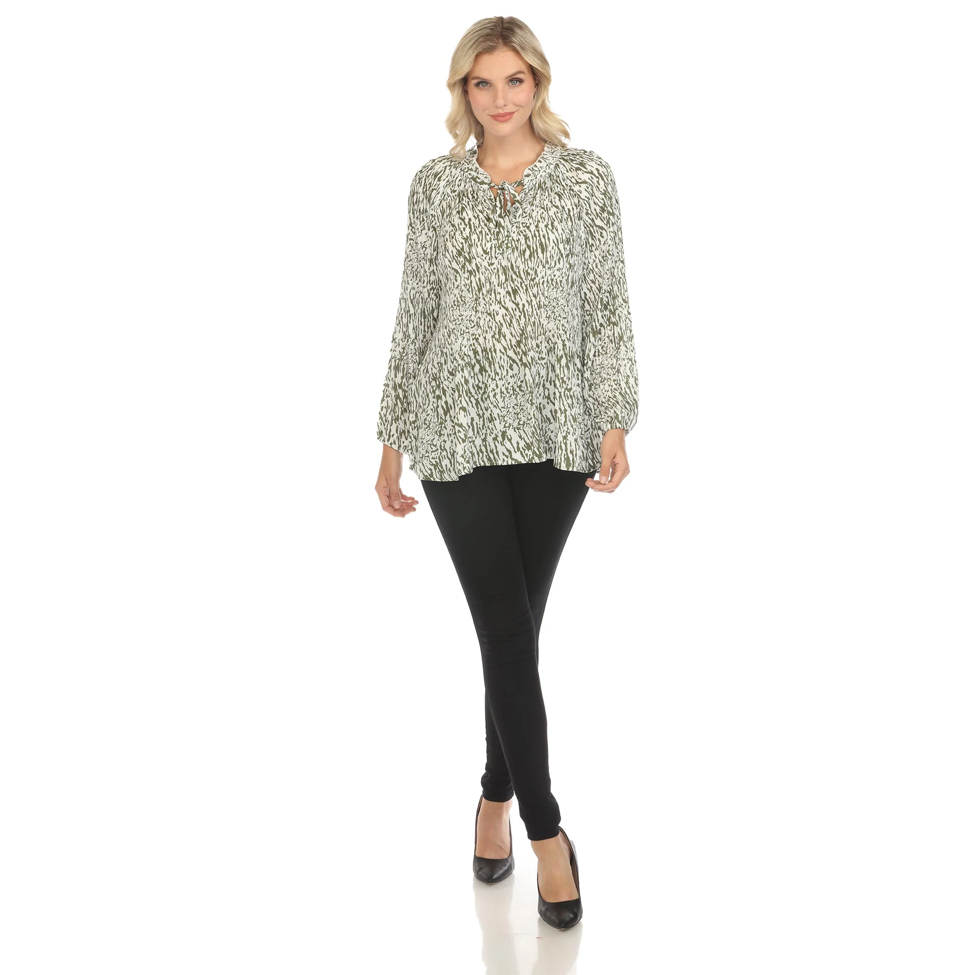 Women's Printed Peasant Blouse - Image 10