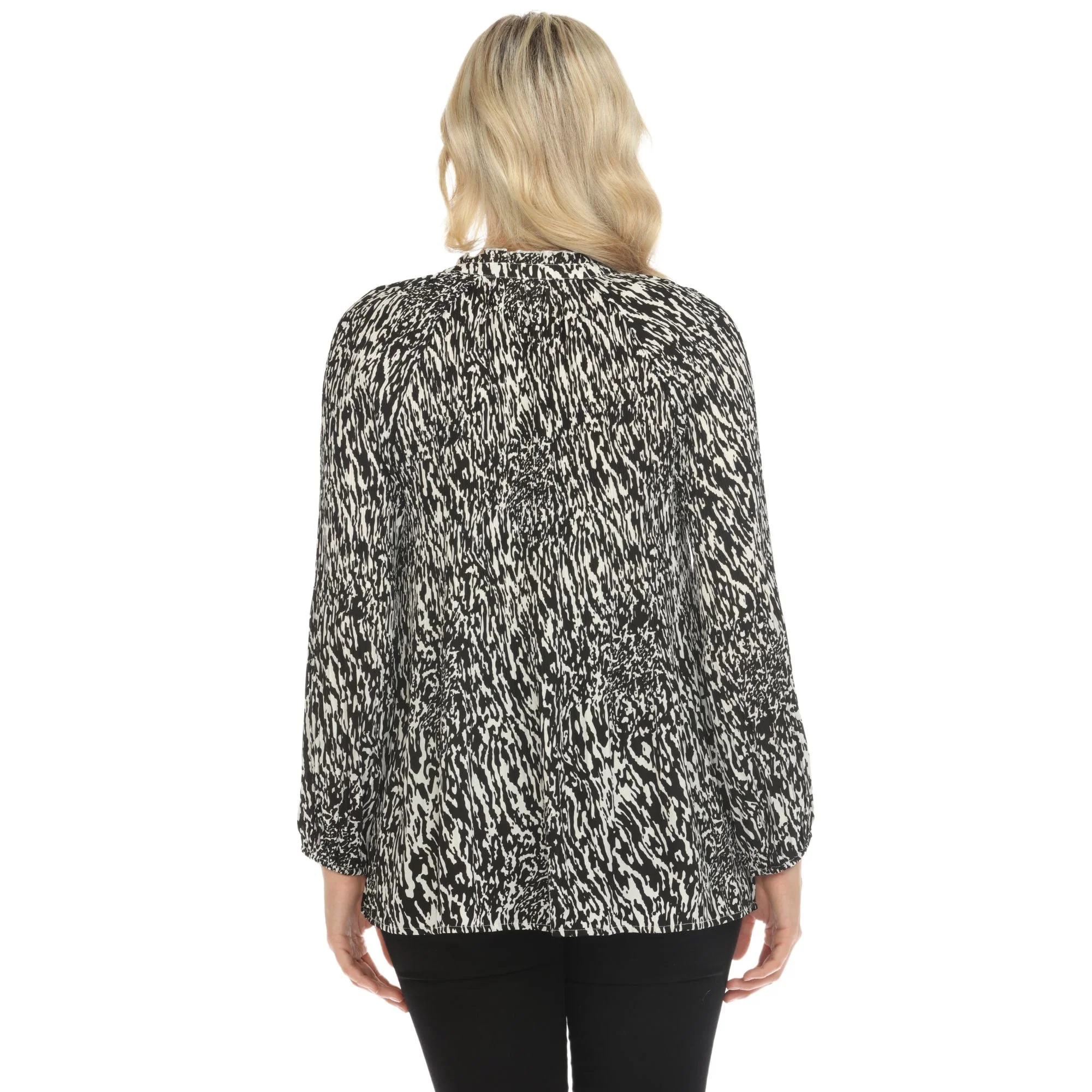 Women's Printed Peasant Blouse - Image 4