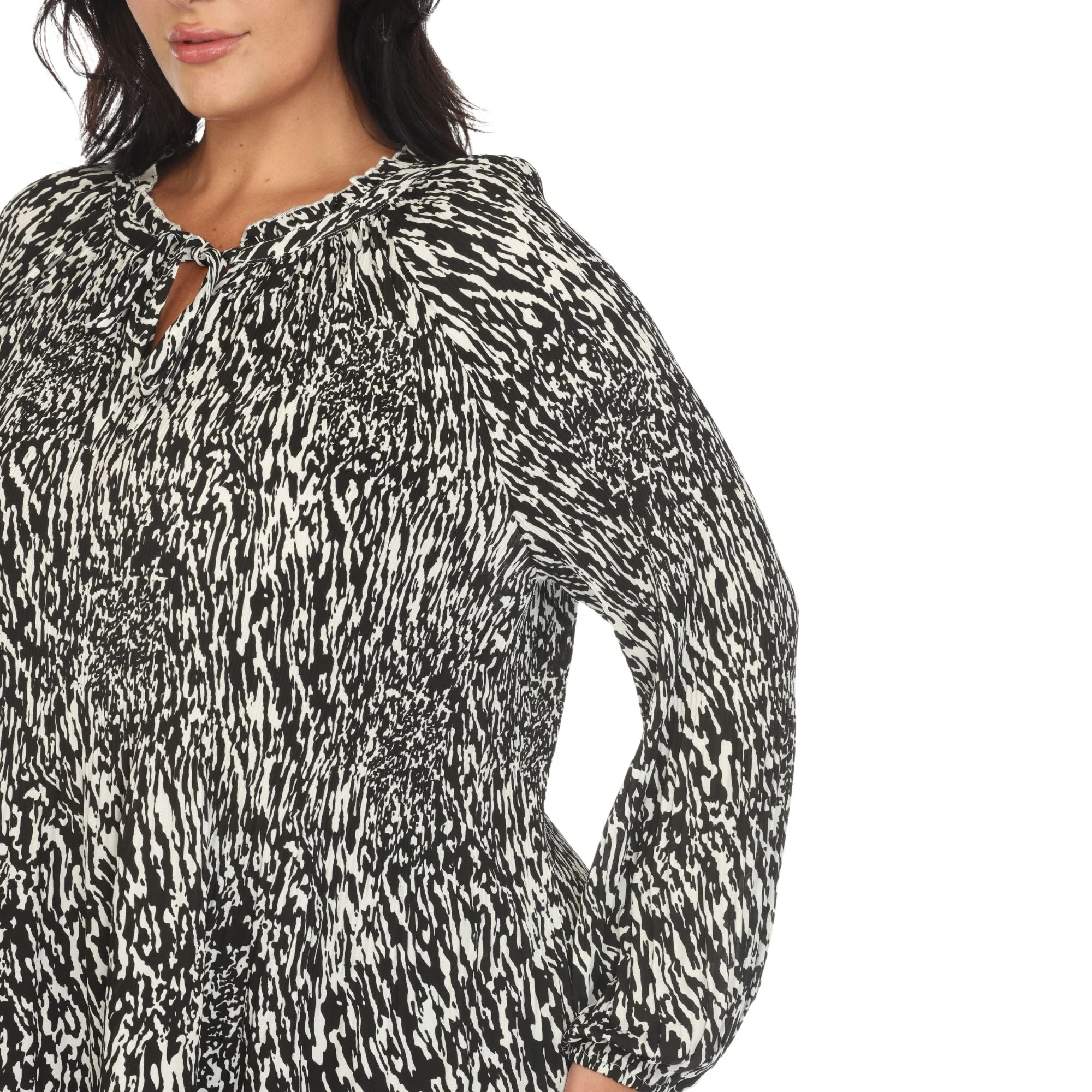 Women's Printed Peasant Blouse - Plus - Image 3
