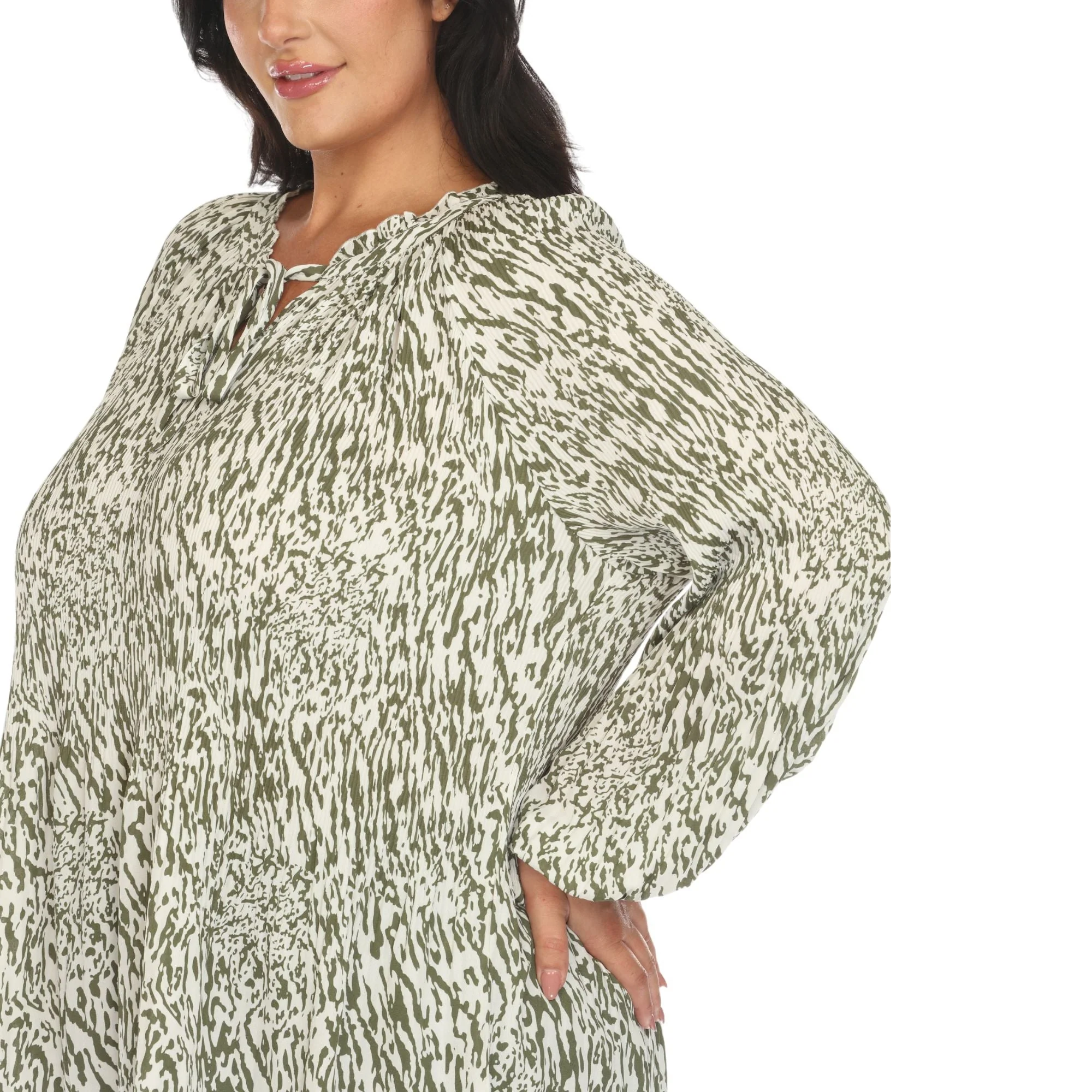 Women's Printed Peasant Blouse - Plus - Image 7