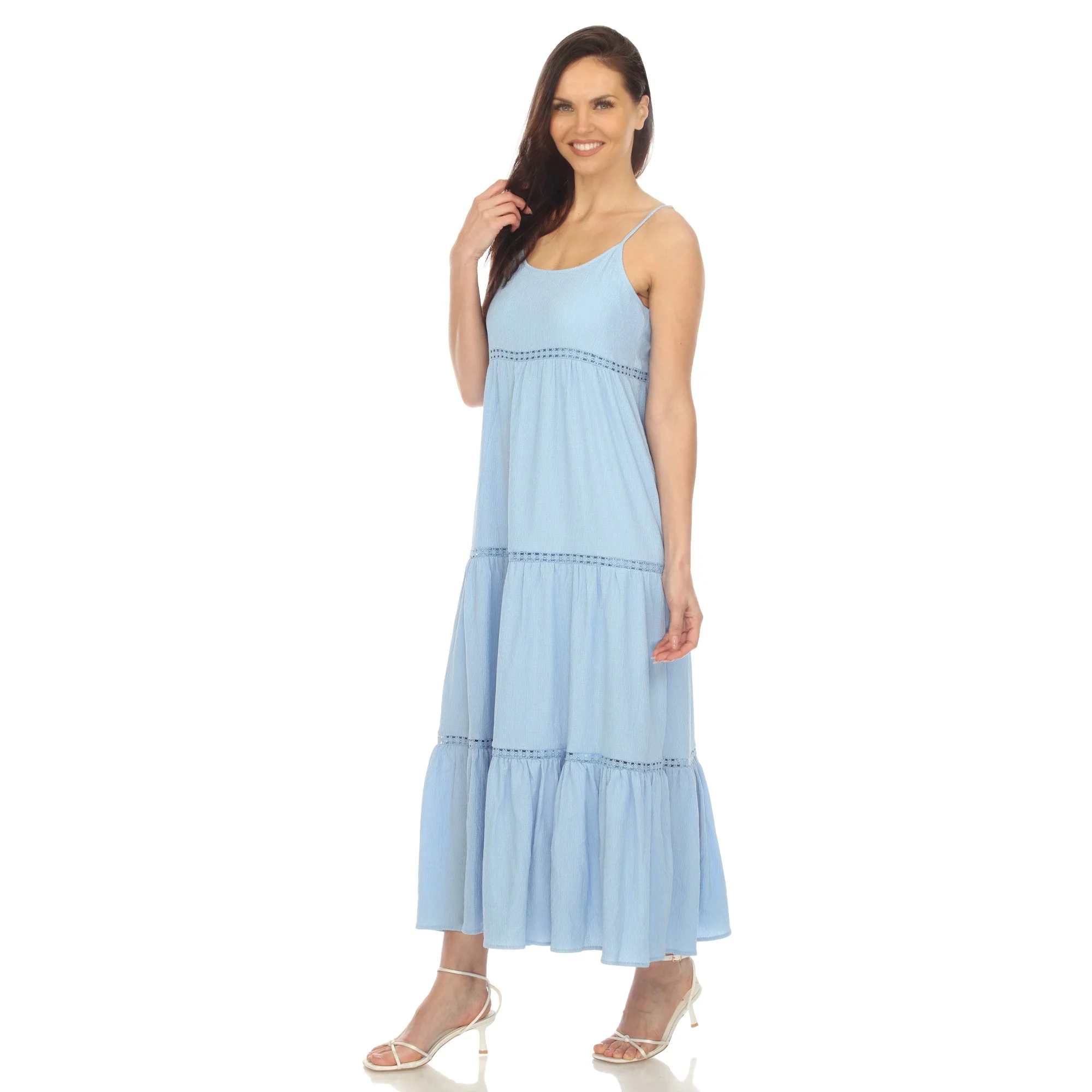 Women's Scoop Neck Tiered Maxi Dress - Image 14