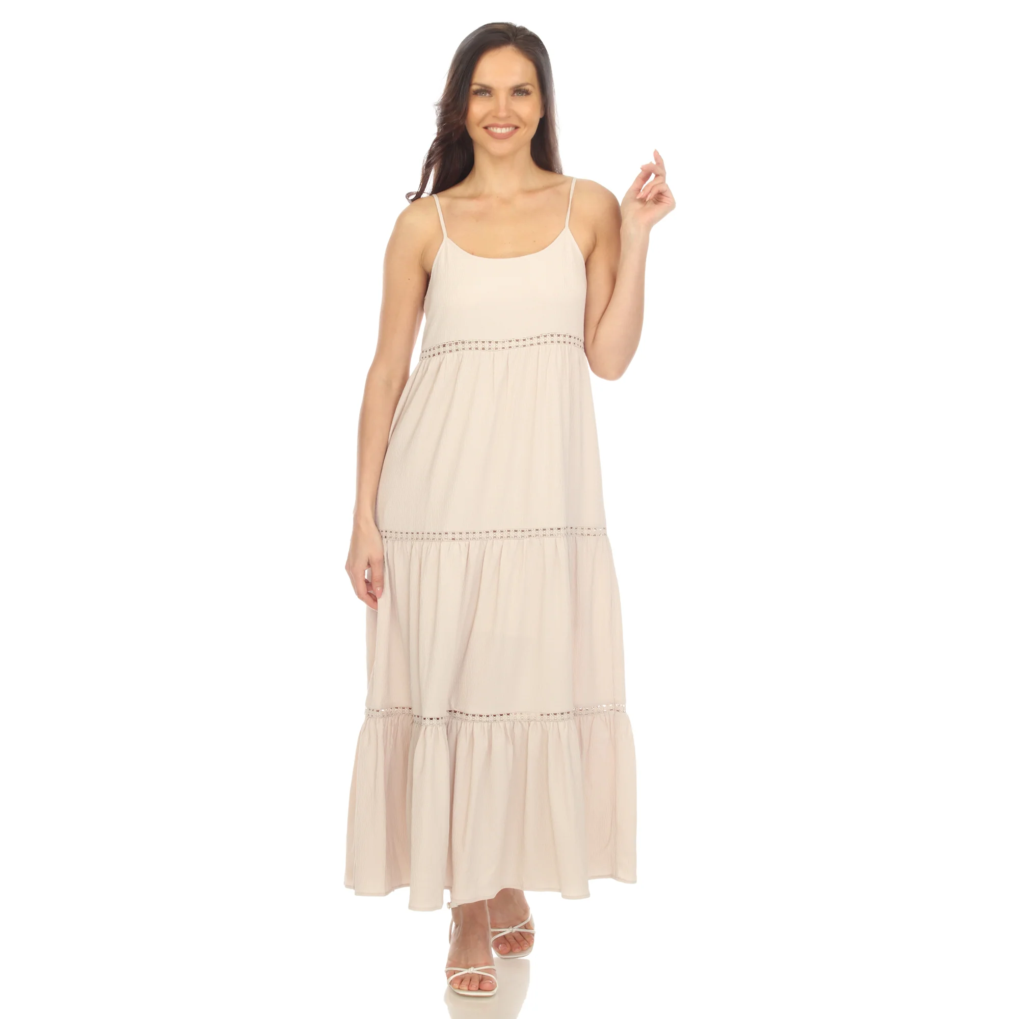 Women's Scoop Neck Tiered Maxi Dress - Plus - Image 7