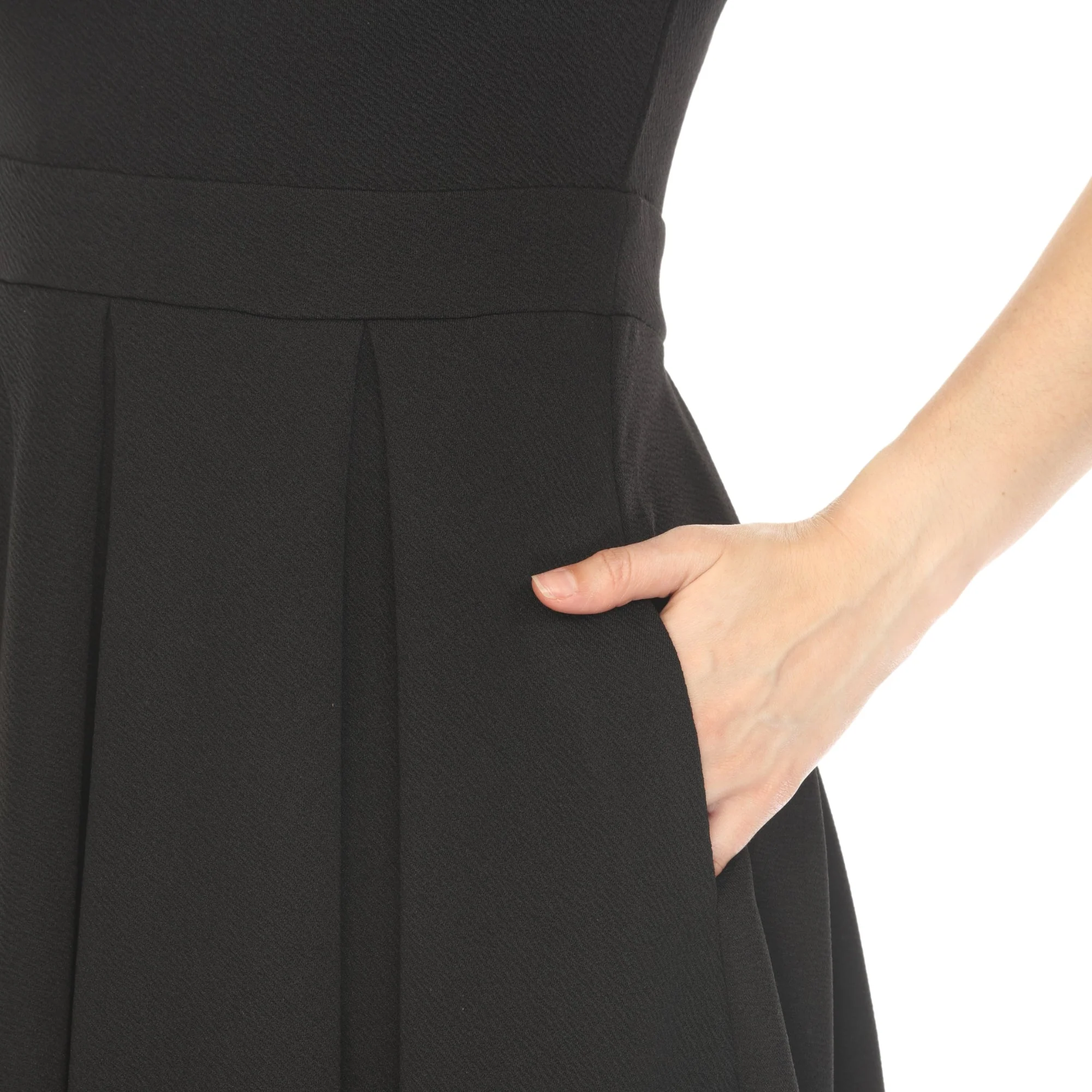 Women's Solid Fit and Flare Dress - Image 3