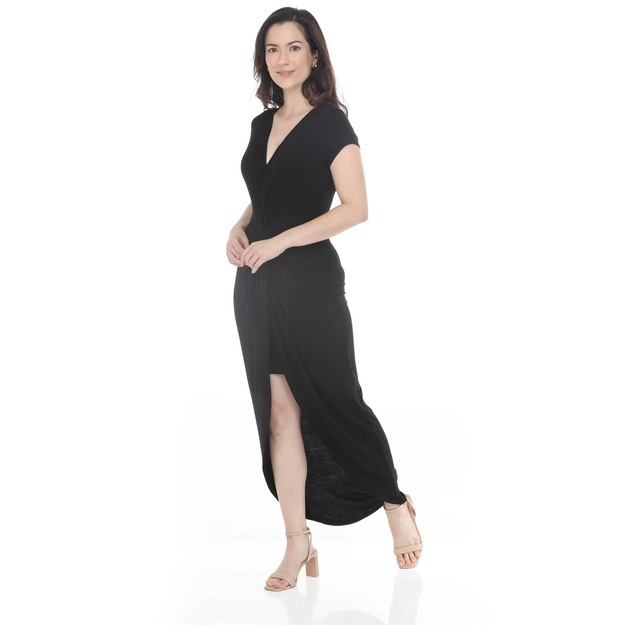 Women's Twist Front High Low Skirt Maxi Dress - Image 2