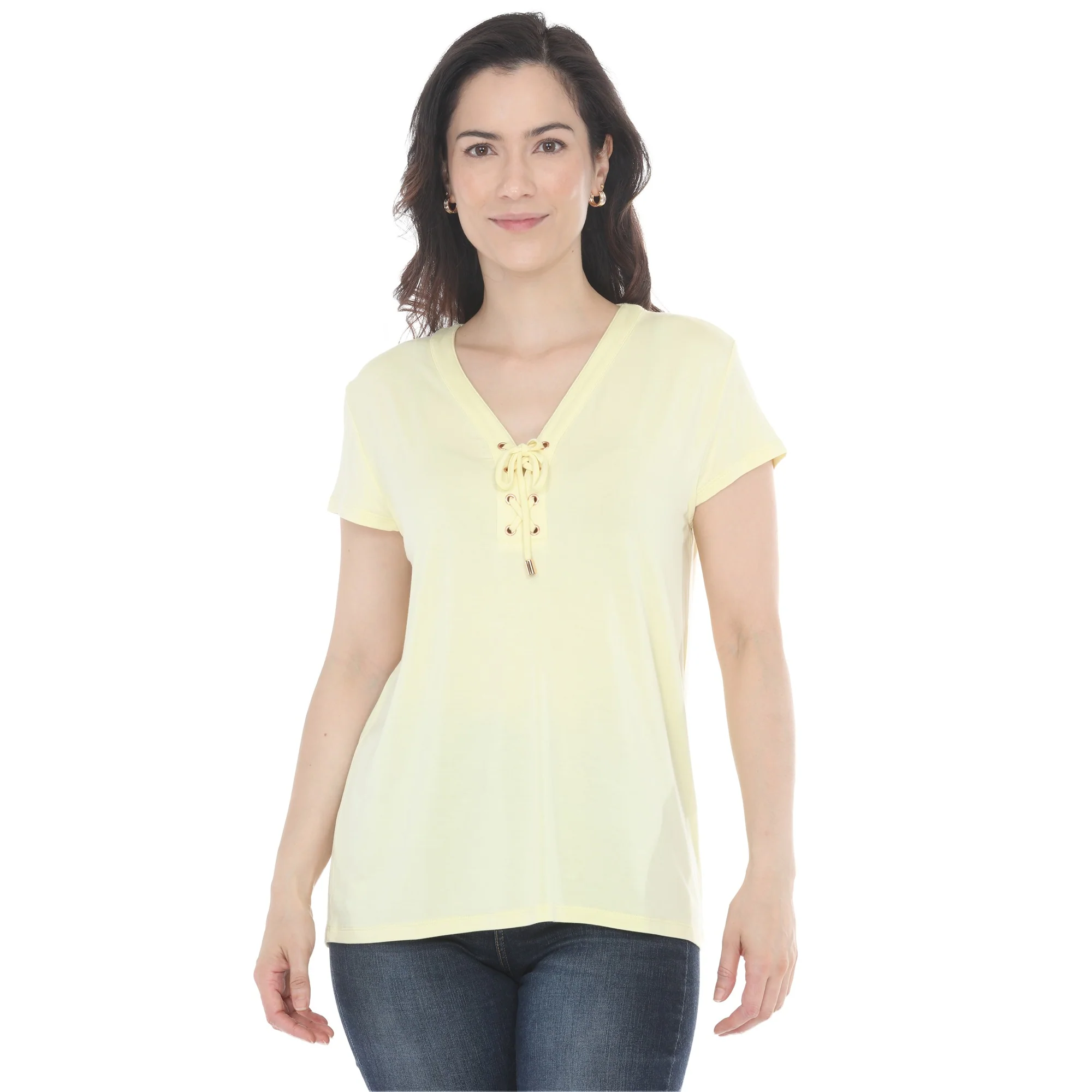 Women's V-Neck Front Tie Pullover Top - Image 21
