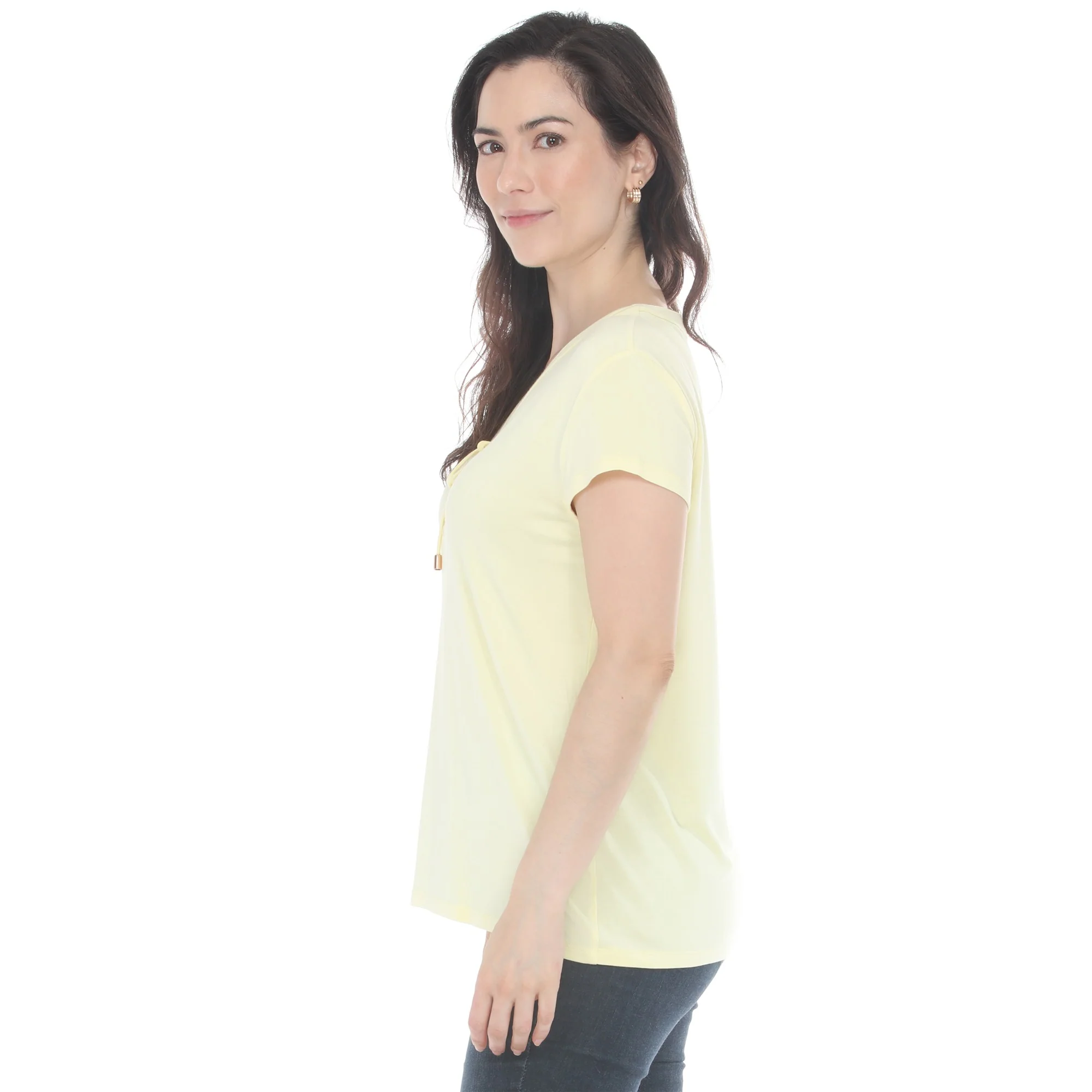 Women's V-Neck Front Tie Pullover Top - Image 22