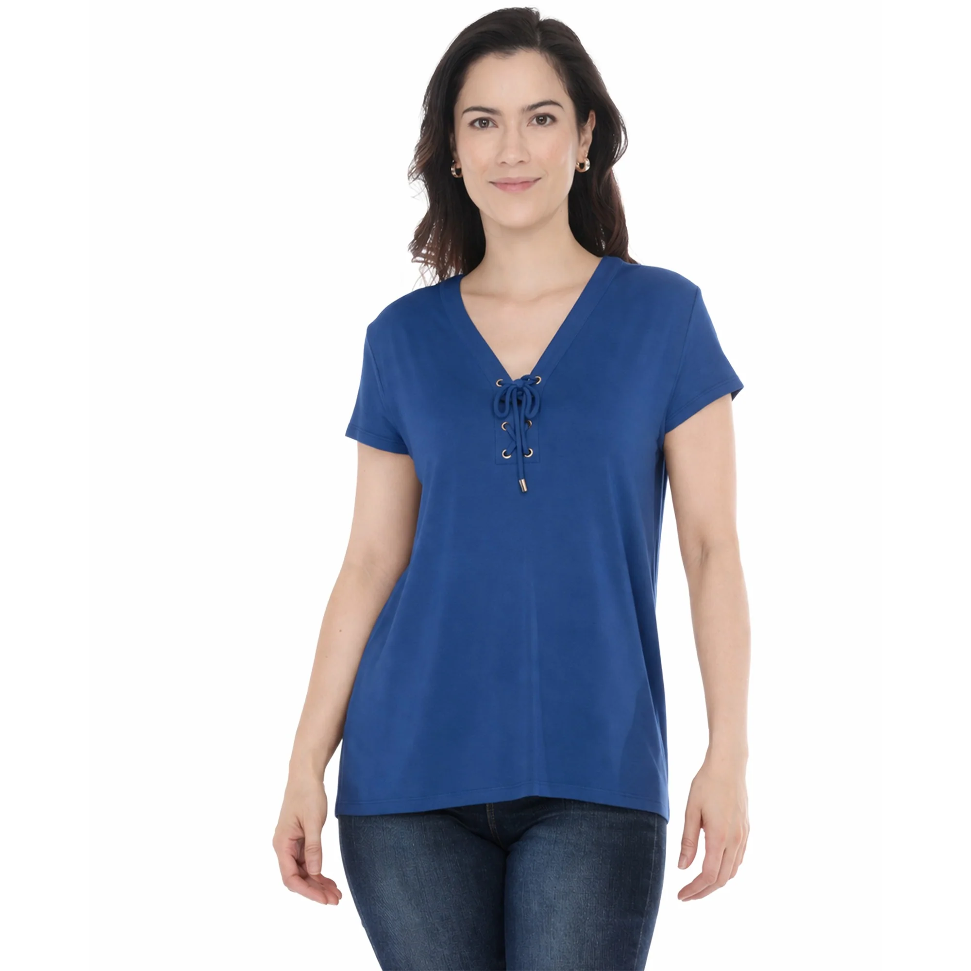 Women's V-Neck Front Tie Pullover Top - Image 6