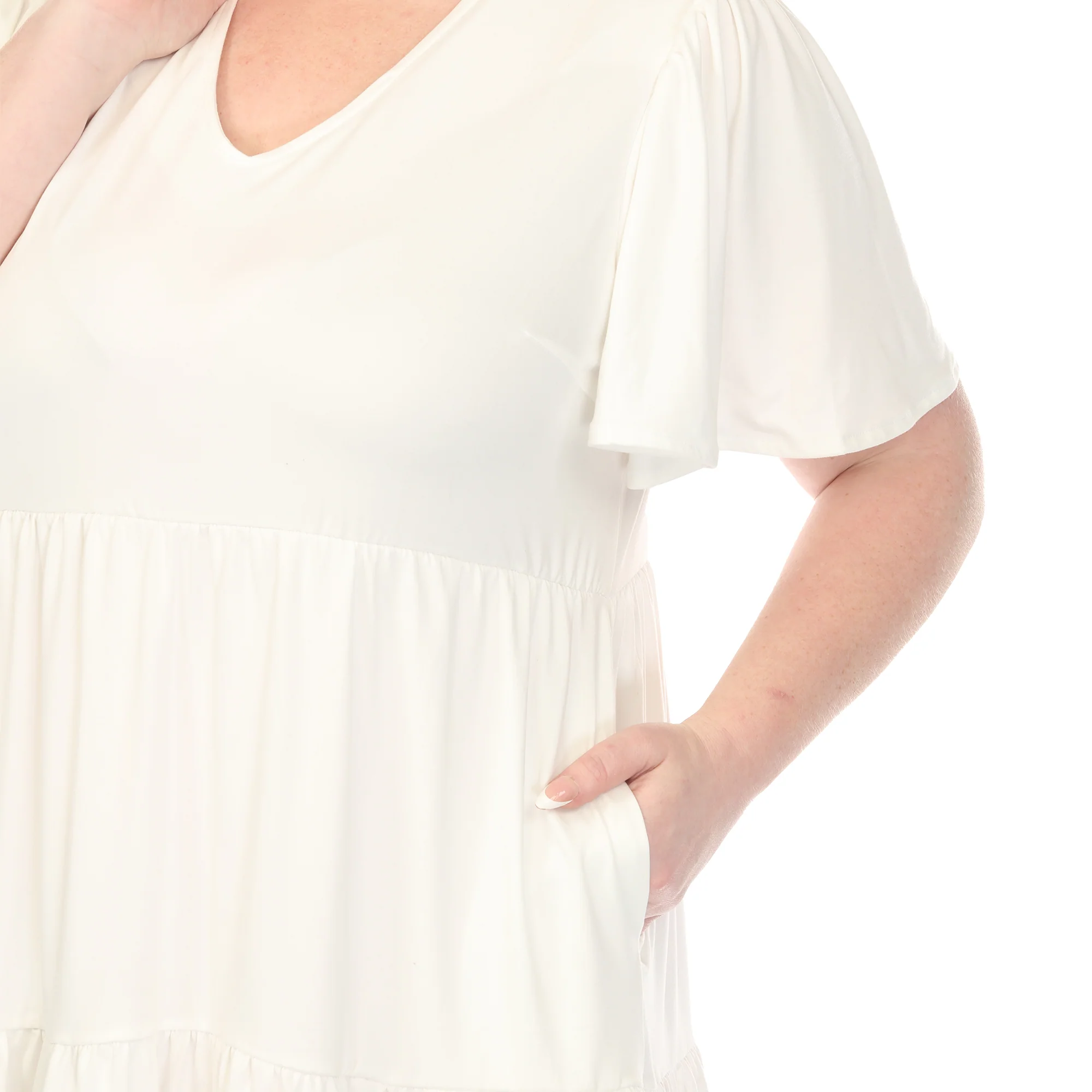 Women's V-Neck Short Sleeve Dress - Image 14