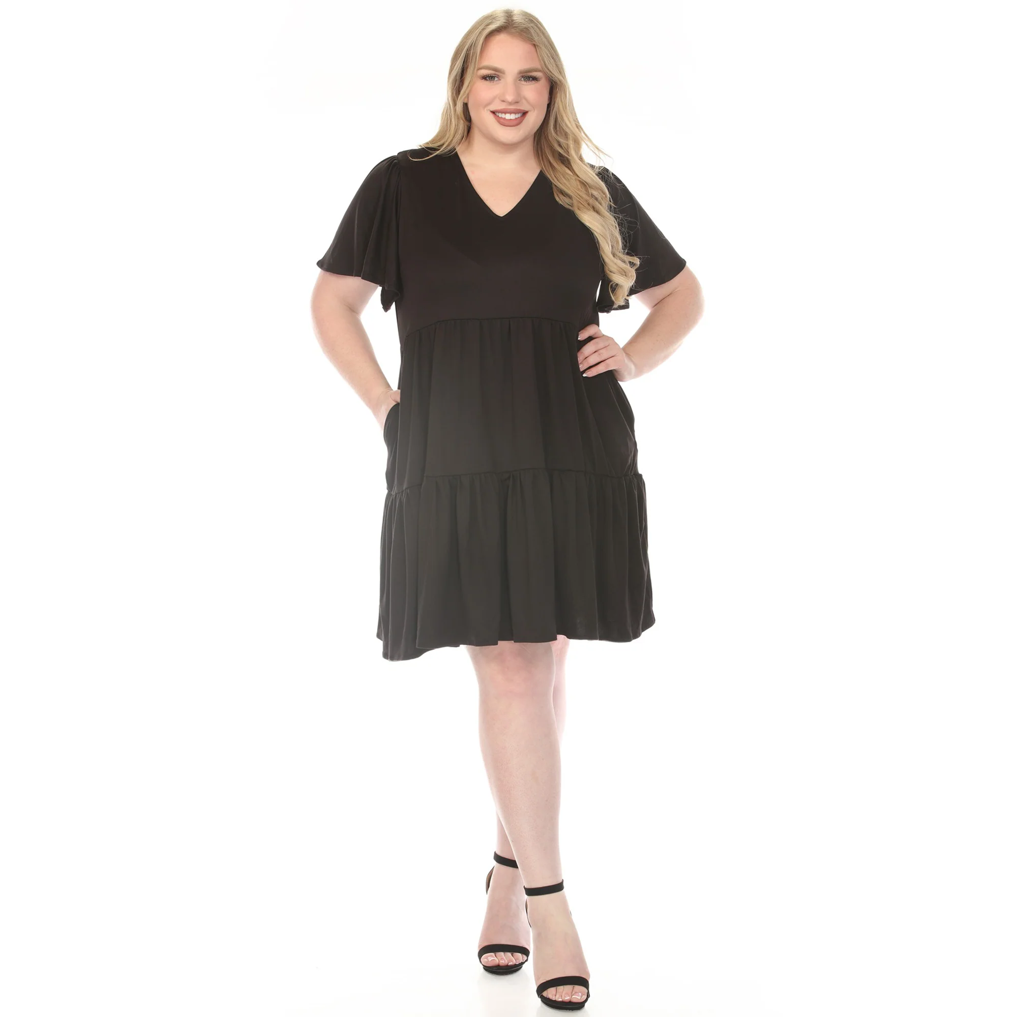 Women's V-Neck Short Sleeve Dress - Image 5