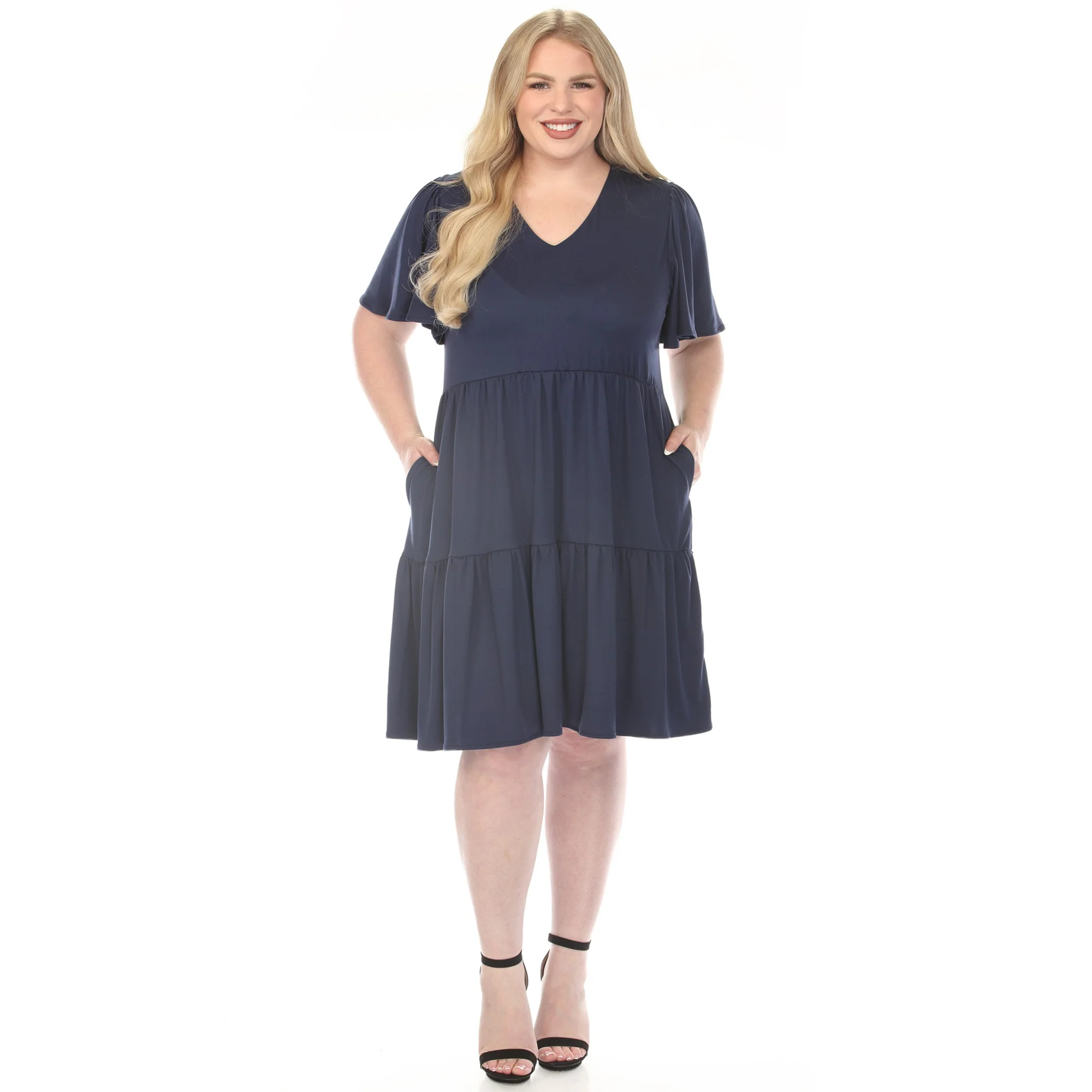 Women's V-Neck Short Sleeve Dress - Image 6