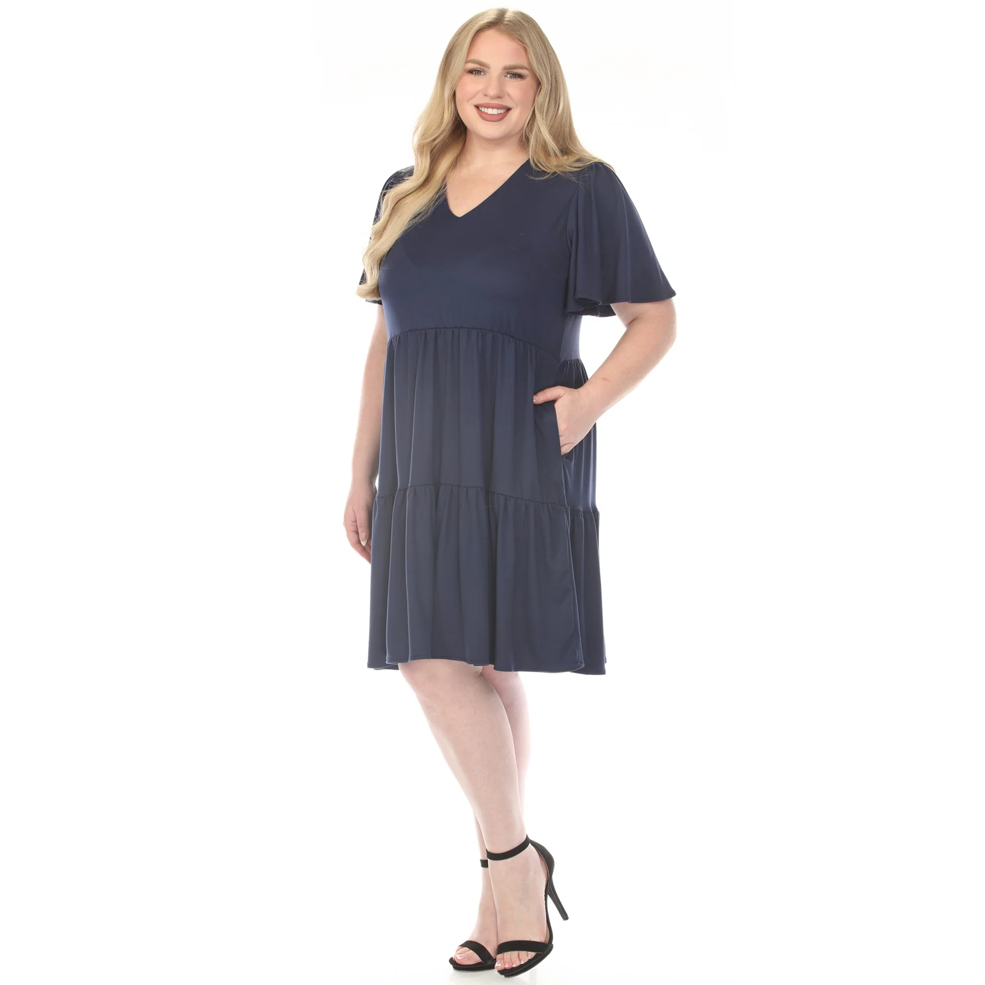 Women's V-Neck Short Sleeve Dress - Image 7